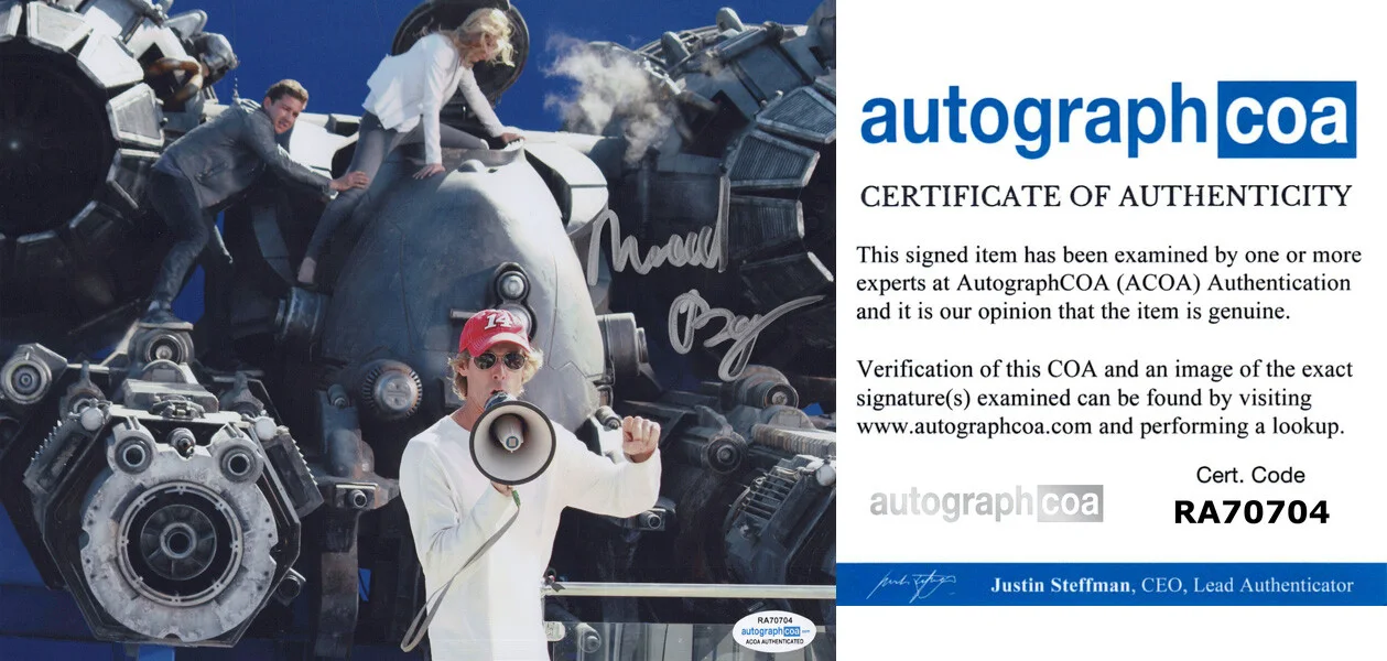 MICHAEL BAY — Michael Bay signed "TRANSFORMERS" 8x10 Photo AUTOGRAPHED Director ACOA COA Rare