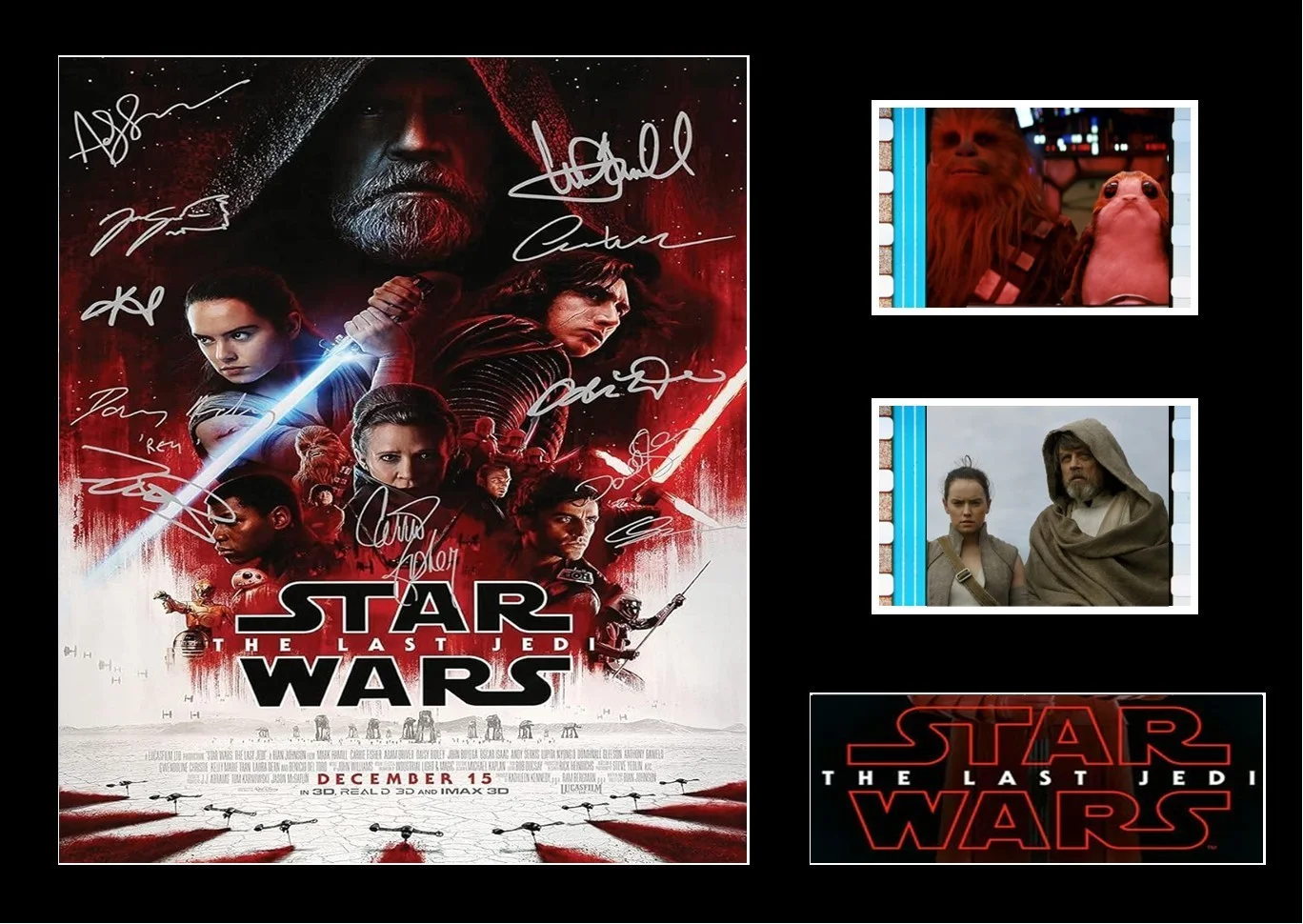 Star Wars The Last Jedi Film Cell Signed Stunning Display With COA, изображение 3