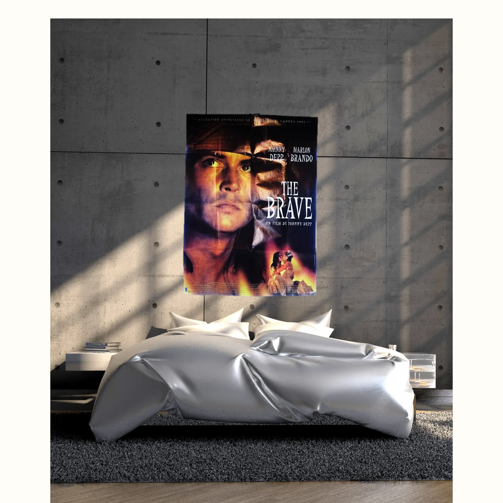 The Brave 1997 Johnny Depp Marlon Brando original film poster LARGE French movie, изображение 5