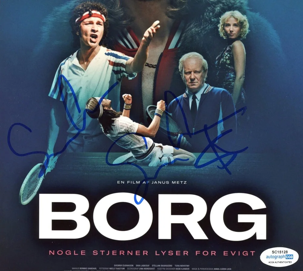 SHIA LaBEOUF, SVERRIR GUDNASON — Shia LaBeouf & Sverrir Gudnason signed "BORG VS McENROE" 8x10 Photo ACOA COA, image 4