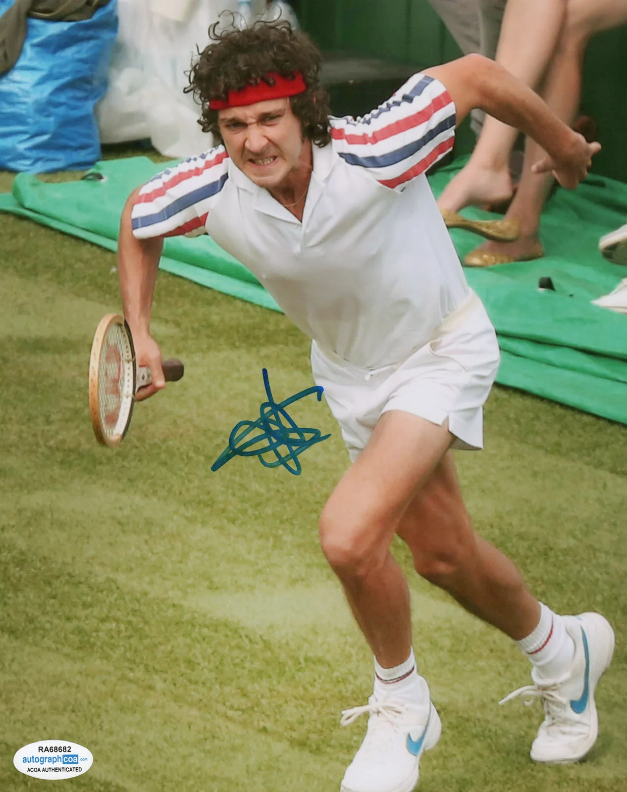 SHIA LaBEOUF — Shia LaBeouf signed "BORG VS McENROE" 8x10 Photo b TRANSFORMERS Disturbia ACOA, изображение 3