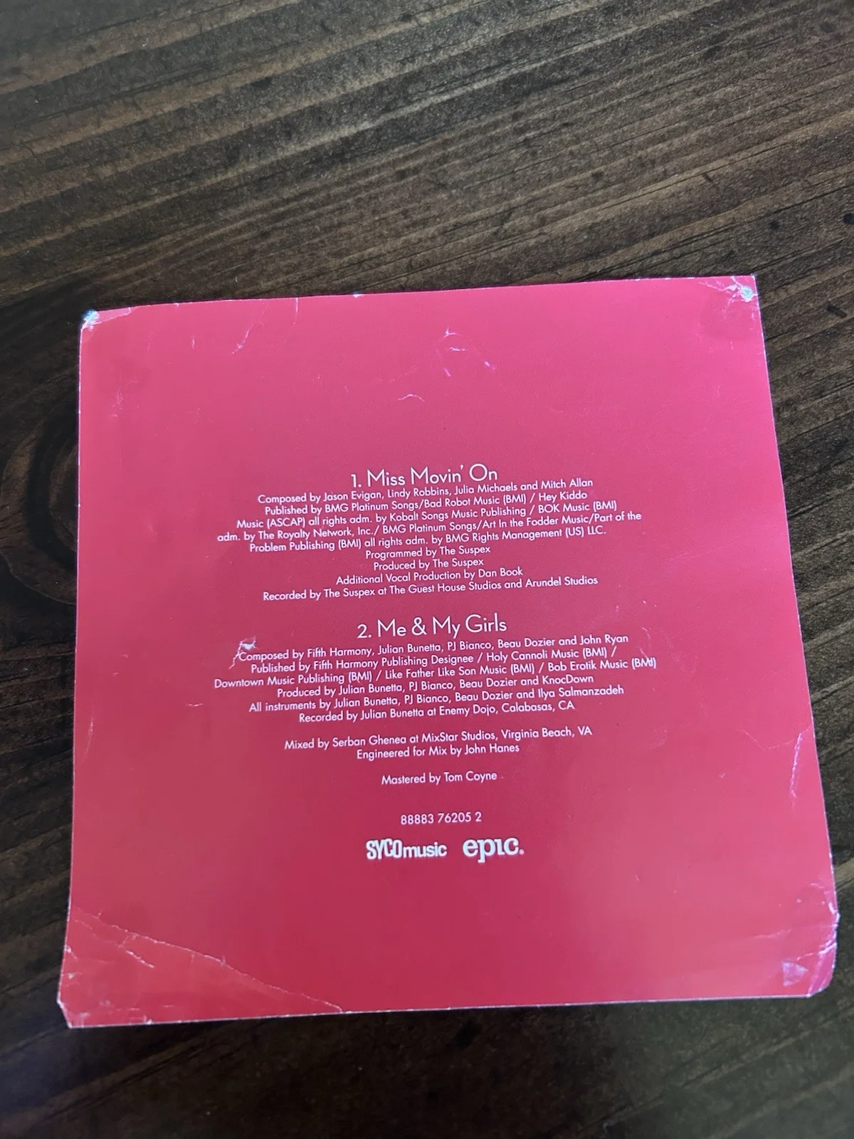 Autographed Fifth Harmony Miss Movin' On Signed CD COVER ONLY Rare, изображение 2