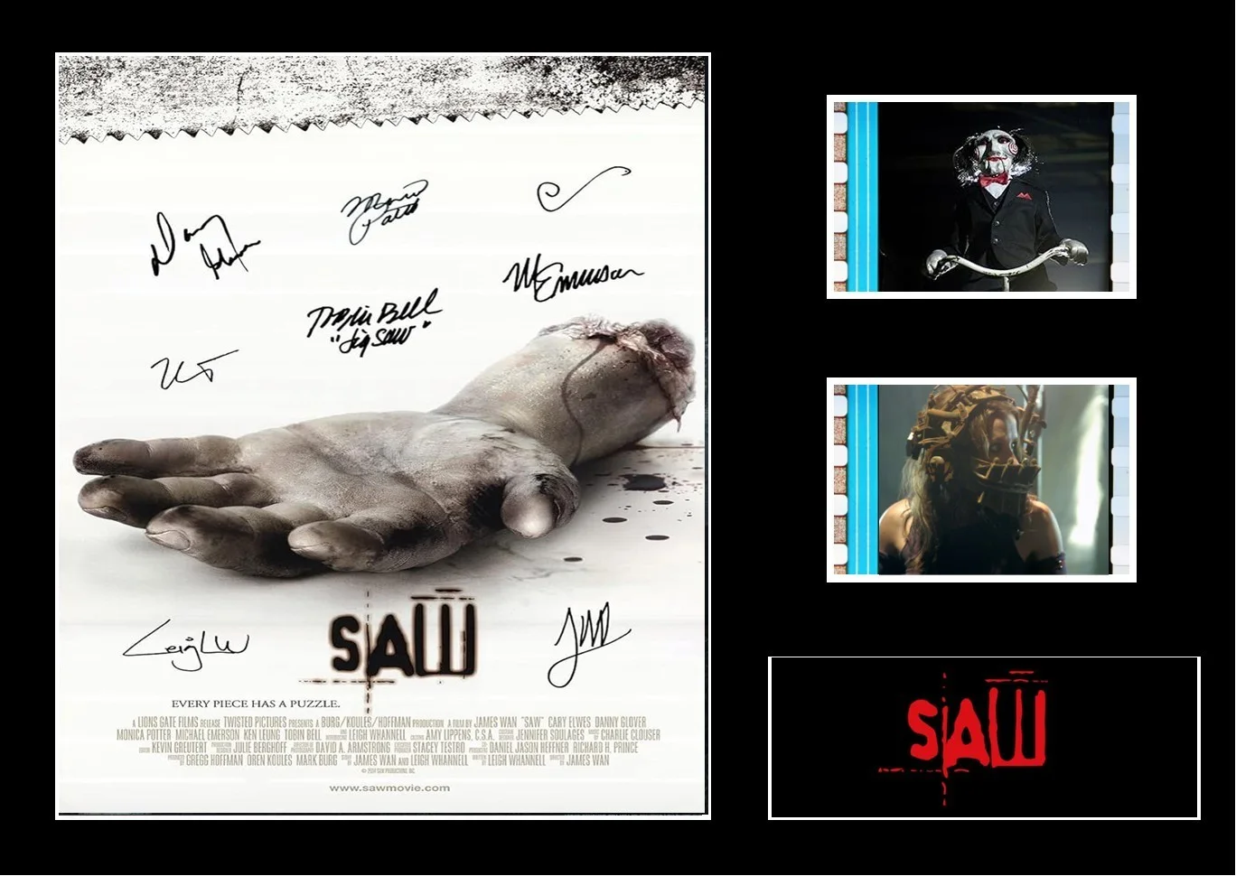 Saw Film Cell Signed Stunning Display With COA, image 3