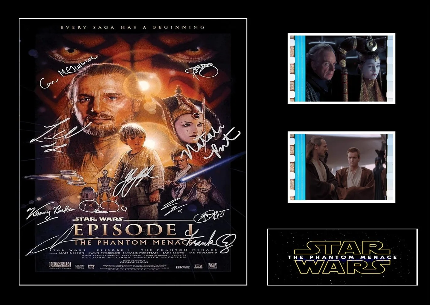 Star Wars The Phantom Menace Film Cell Signed Stunning Display With COA, image 3