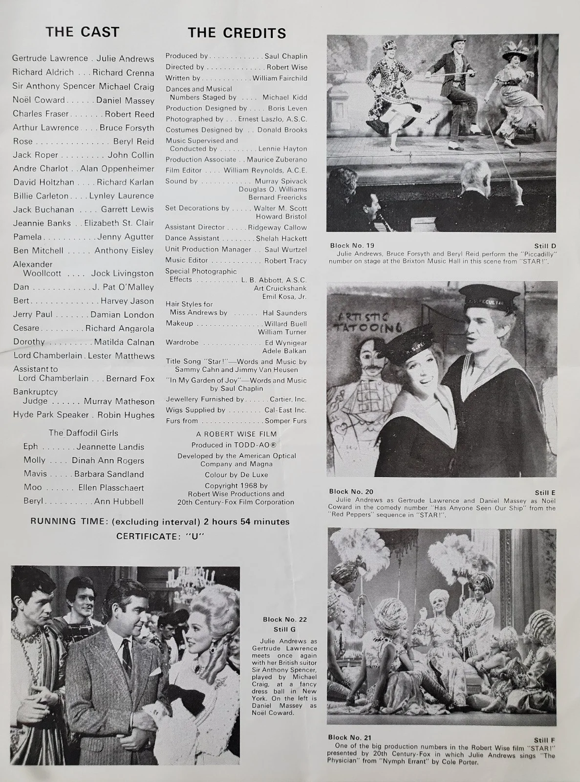 STAR! - VINTAGE ORIGINAL 1968 UK PRESSBOOK - JULIE ANDREWS - ONE SMALL CUTOUT, изображение 3