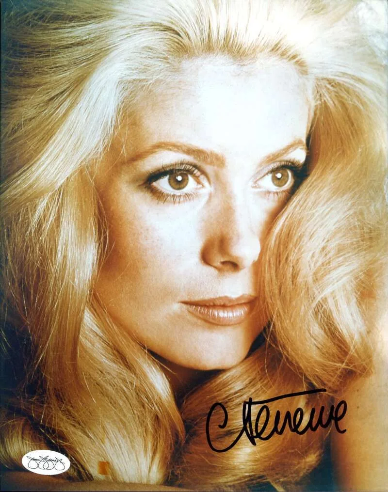 Catherine Deneuve — Catherine Deneuve JSA Cert Sticker Autograph 8x10 Photo Signed