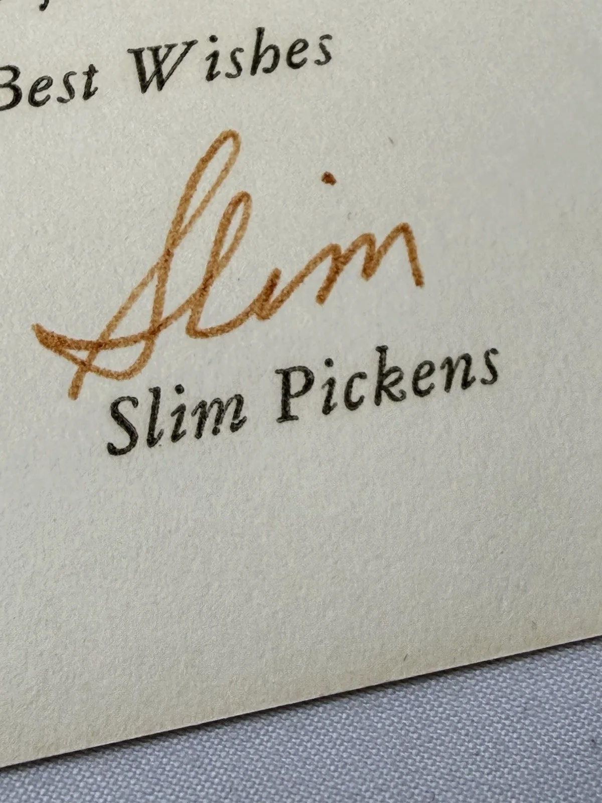 SLIM PICKENS SIGNED CARD AUTO DUANE MR BILLION LOUIS LINDLEY 1962 HEALTH RELATED, изображение 2