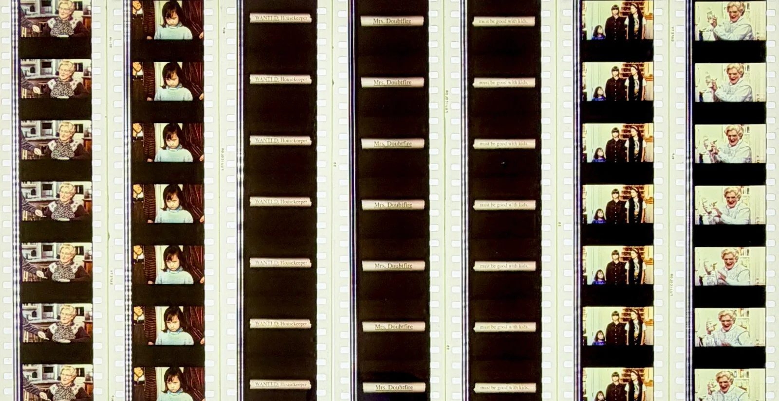 Robin Williams In Mrs Doubtfire (1993) Very Rare Unmounted 35mm Film Cells, изображение 3