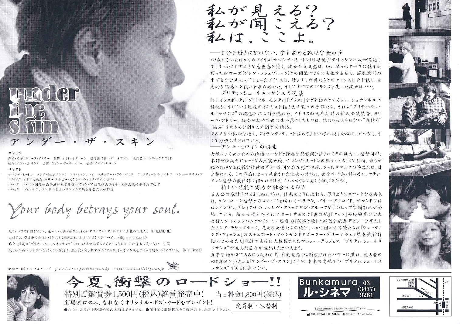 Under The Skin - Carine Adler Original Japan Chirashi B5 MiniPoster/Flyer (1997), изображение 2