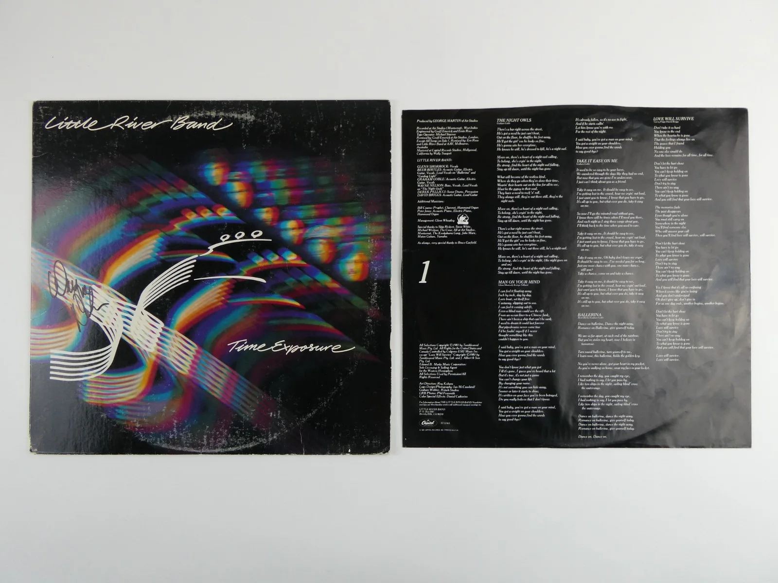 Wayne Nelson Signed Time Exposure 12" LP Album Cover W/ Album Little River Band, изображение 4