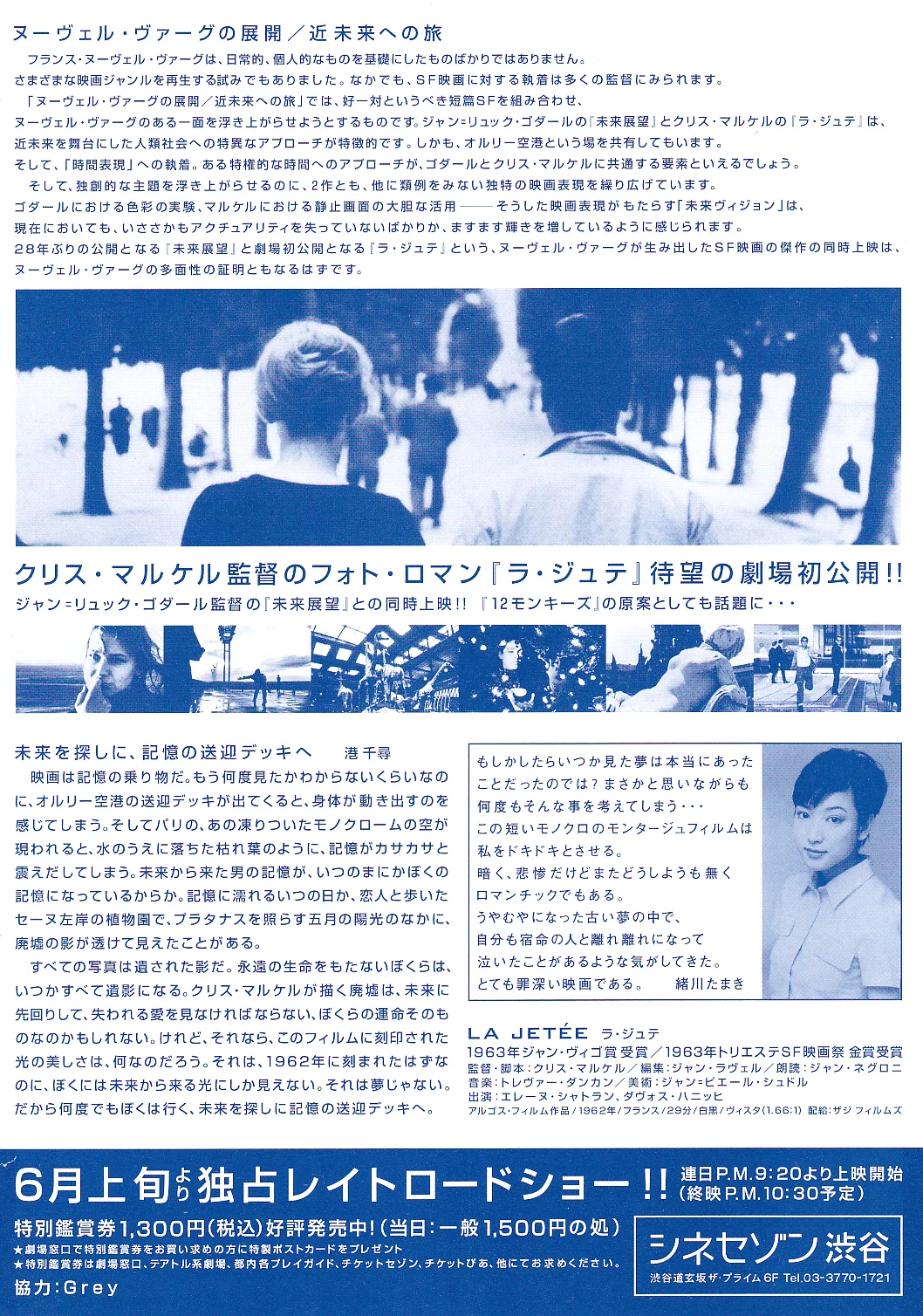 La Jetee - Chris Marker Original Japan Chirashi B5 Mini Poster/Flyer (RR1999), image 2