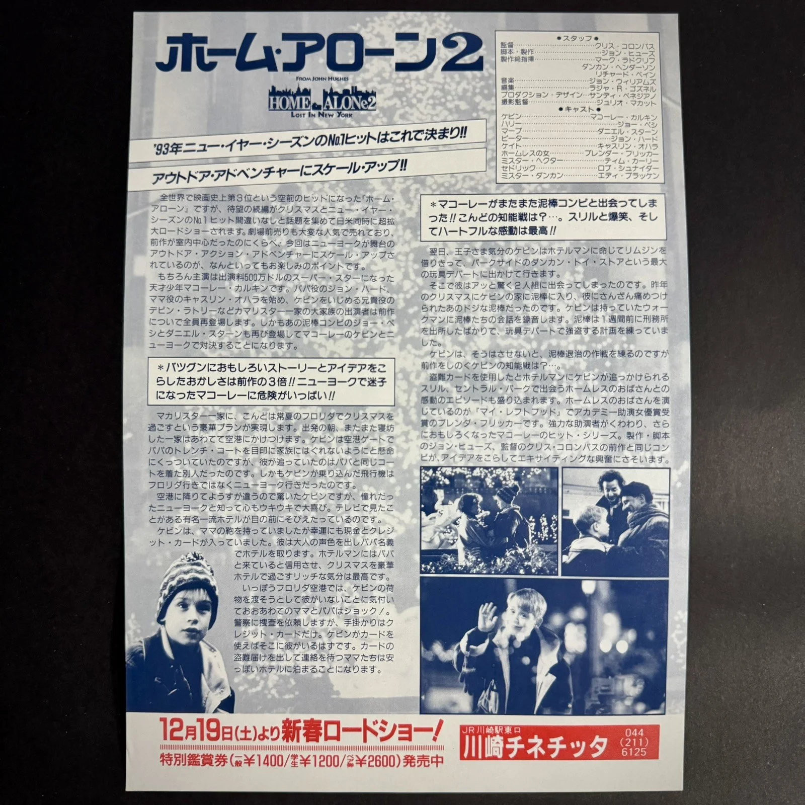 Home Alone 2: Lost in New York 1992 John Hughes Chirashi Flyer Poster B5, изображение 2