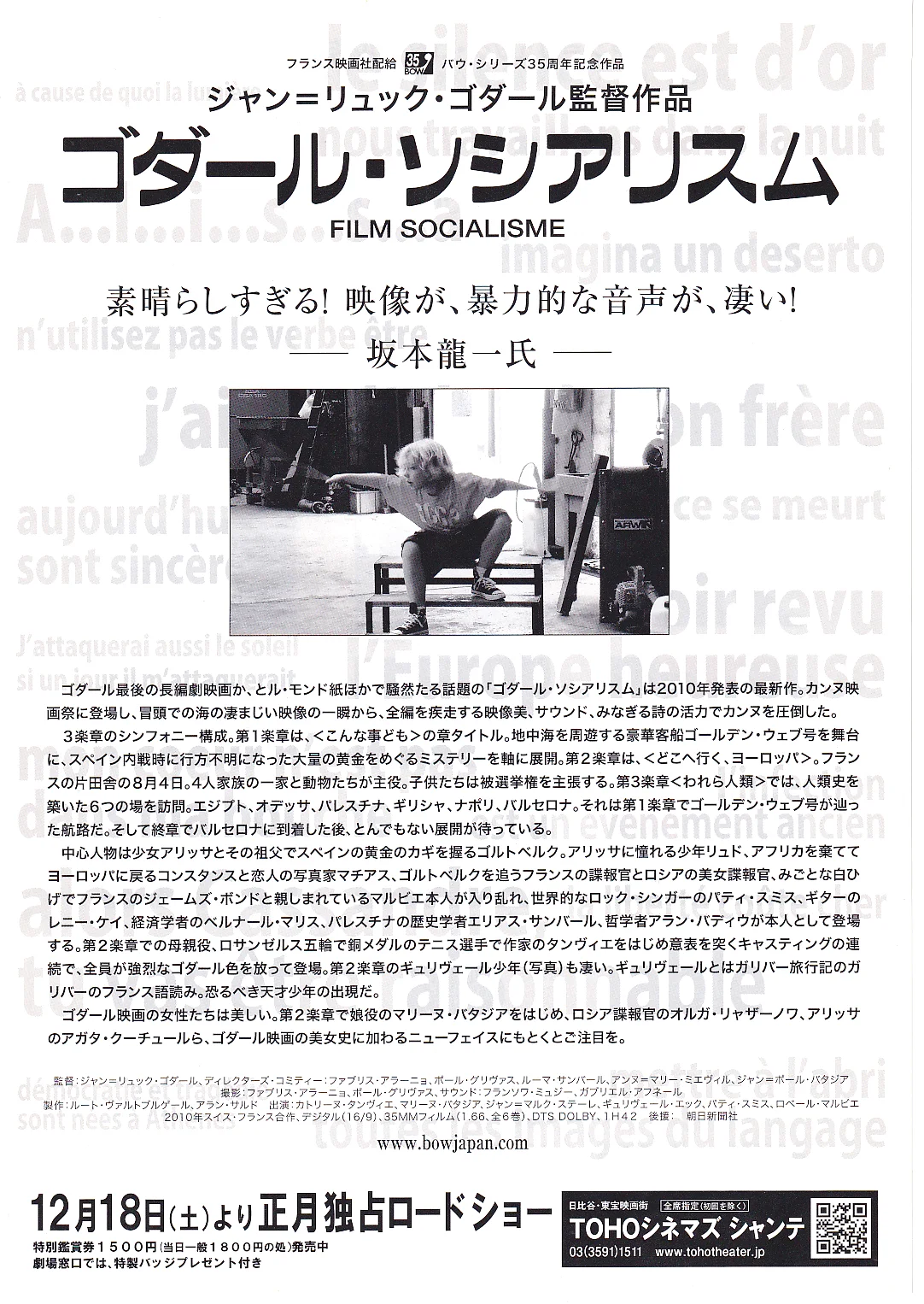 Film Socialisme - Godard Original Japan Chirashi B5 Mini Poster/Flyer (2010), изображение 2