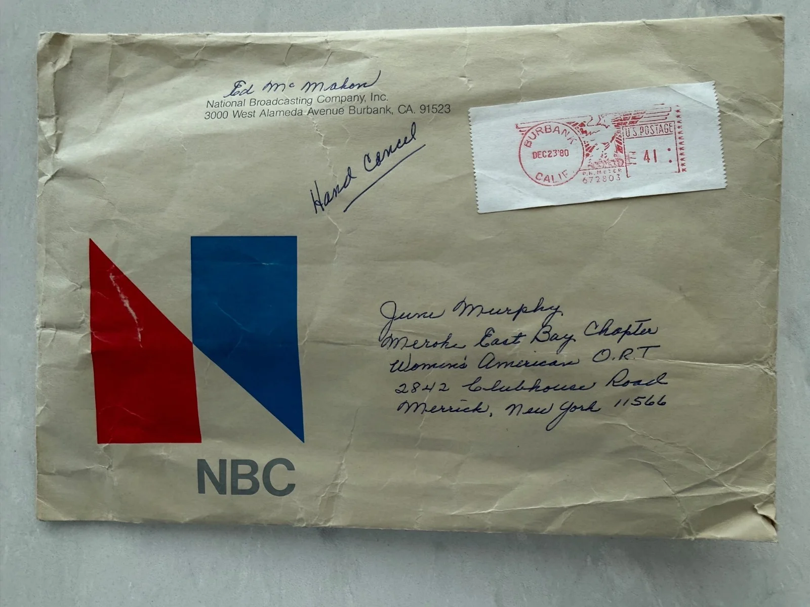 Ed McMahon — ED McMAHON 1980 ACTOR SIGNED AUTOGRAPHED & Worn Tie!!!, image 2