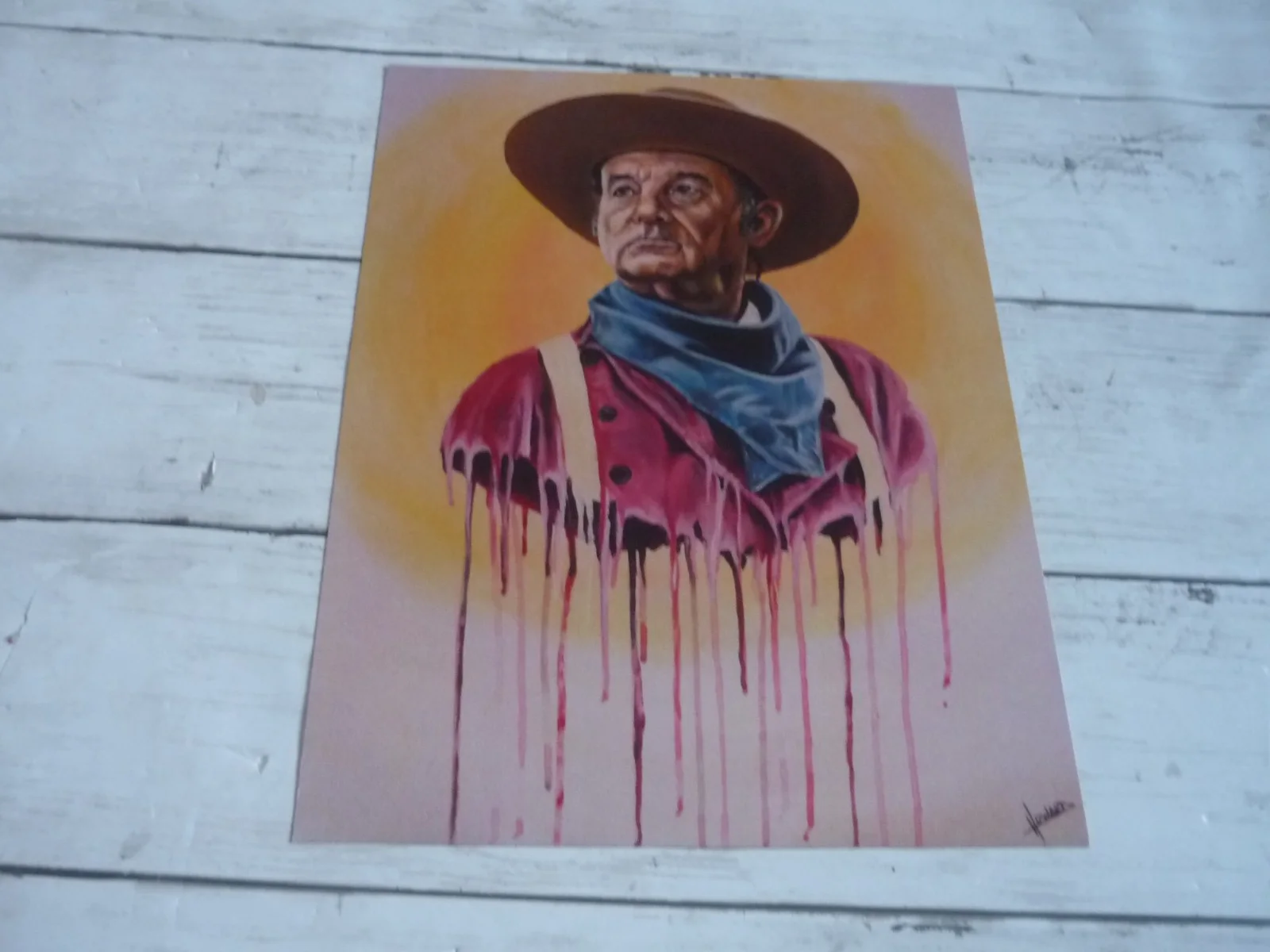 10x8 inchs nerd block original print Bill Murray as a cowboy Lee Howard print, изображение 2
