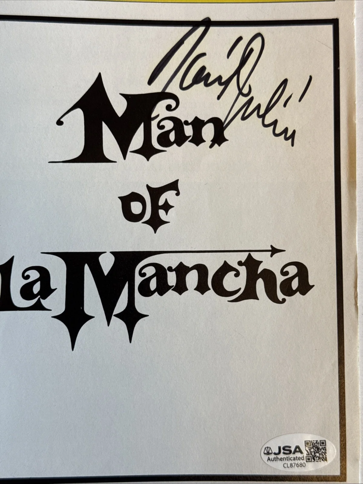Raul Julia — Raul Julia SIGNED Autographed 1992 MAN OF LA MANCHA Playbill Program JSA Died 94, изображение 2