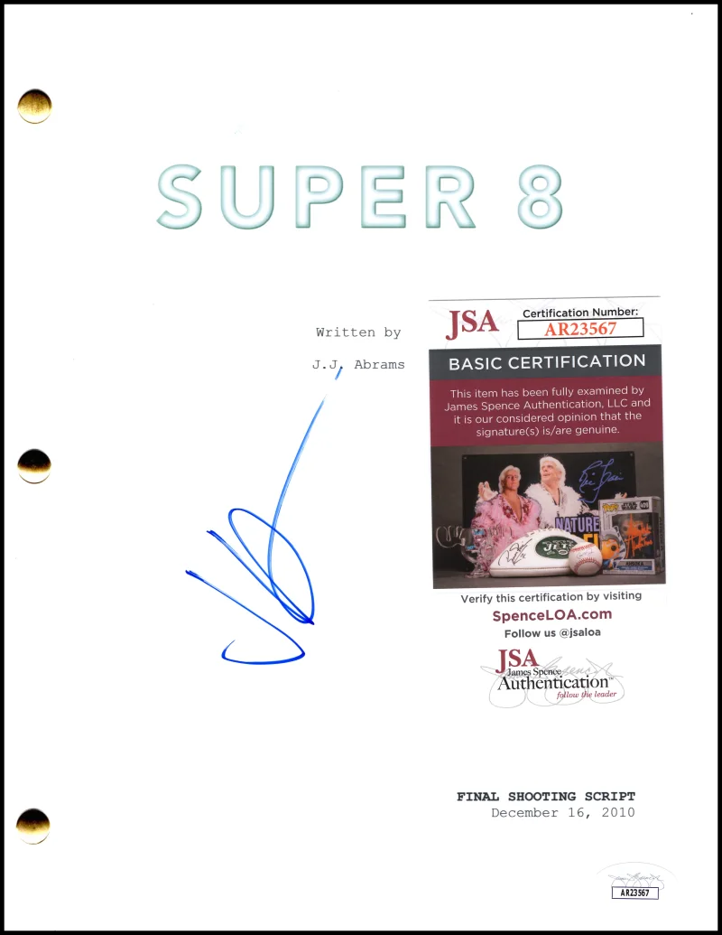 JJ Abrams — JJ Abrams Signed Autograph Super 8 Full Movie Script Screenplay w/ JSA COA, image 2