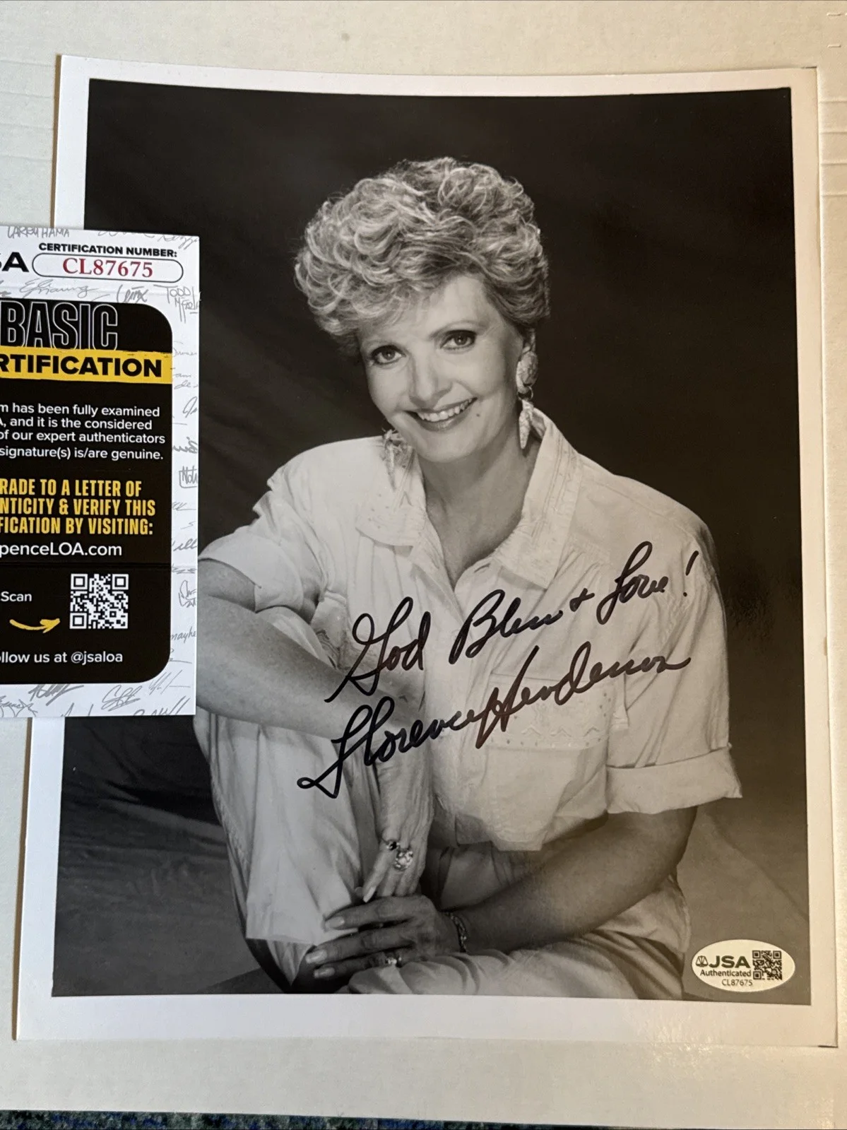 Florence Henderson — Florence Henderson SIGNED AUTOGRAPHED Photo The Brady Brunch JSA Died 2016