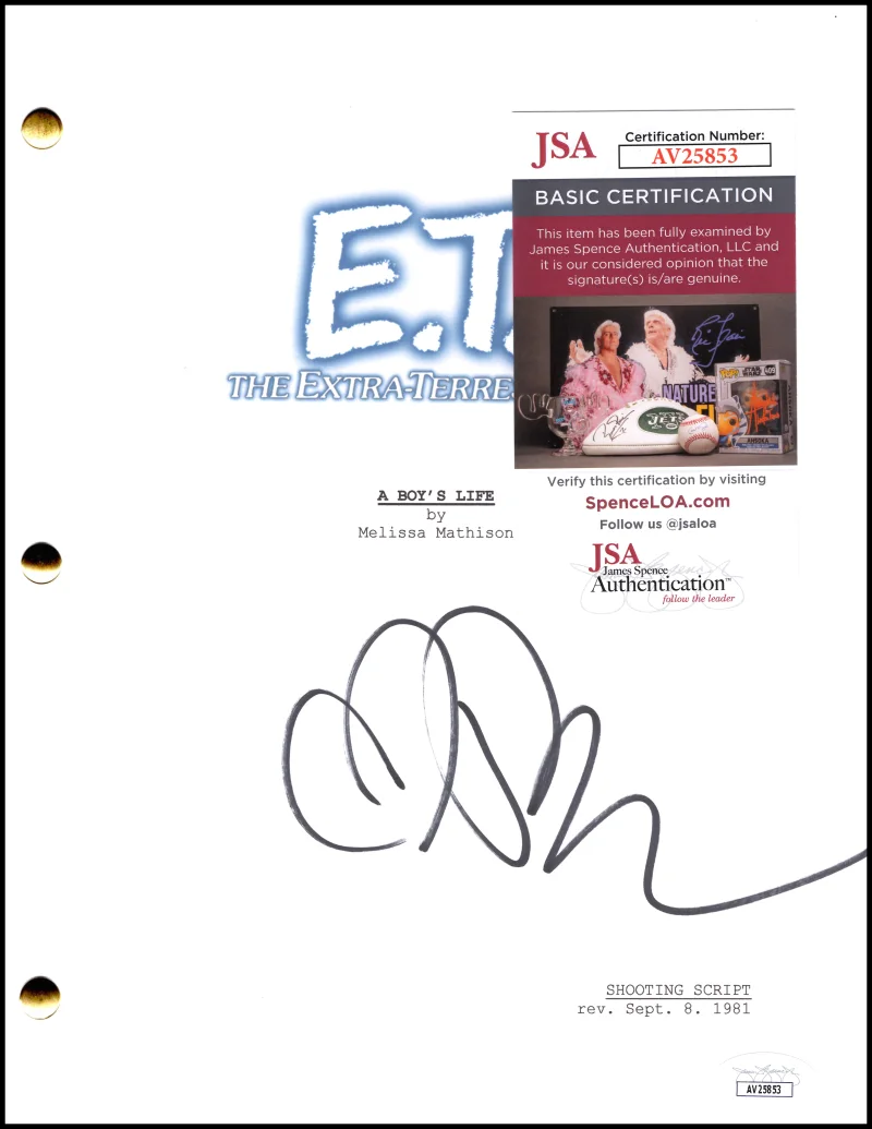 Drew Barrymore — Drew Barrymore Signed Autograph Steven Spielberg ET Movie Script Screenplay JSA, image 2