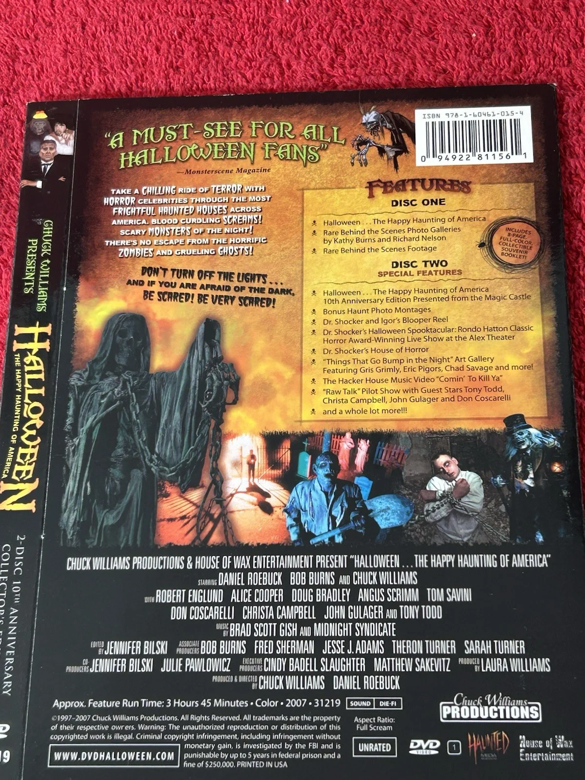 Chuck Williams Halloween Happy Haunting of America Signed Slipcase NO DISCS, изображение 3