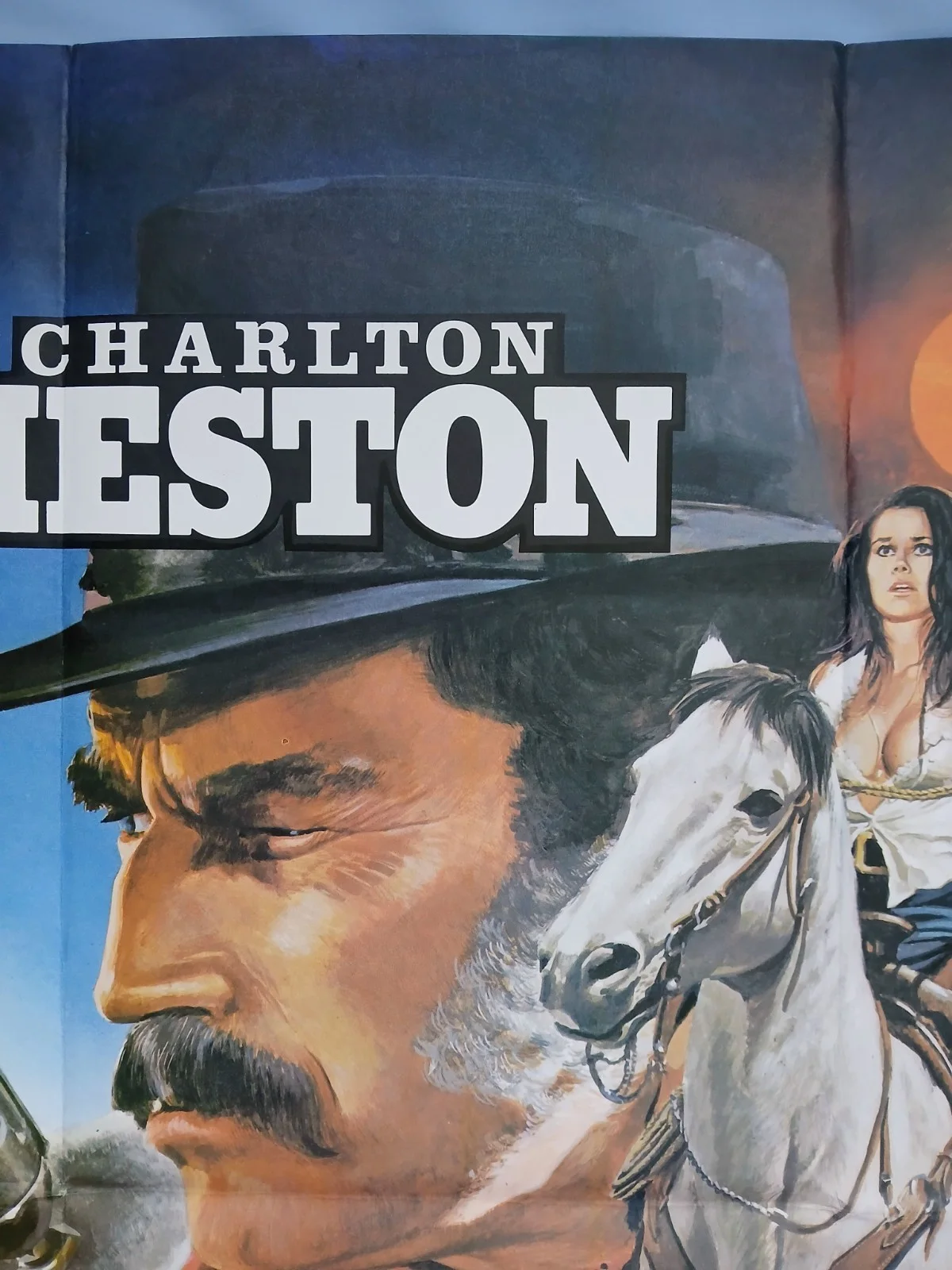 THE LAST HARD MEN (1976) original UK quad poster -Heston, Coburn - Chantrell art, изображение 3