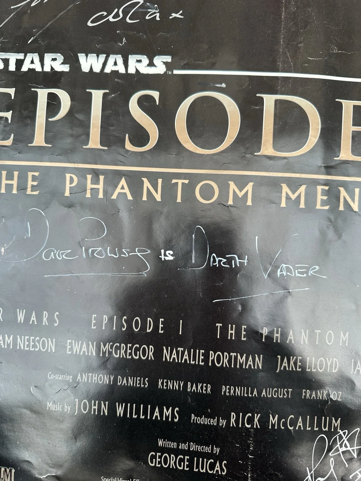 SIGNED star Wars Episode 1 Quad Cinema Poster over 20! Prowse baker Daniels, image 3