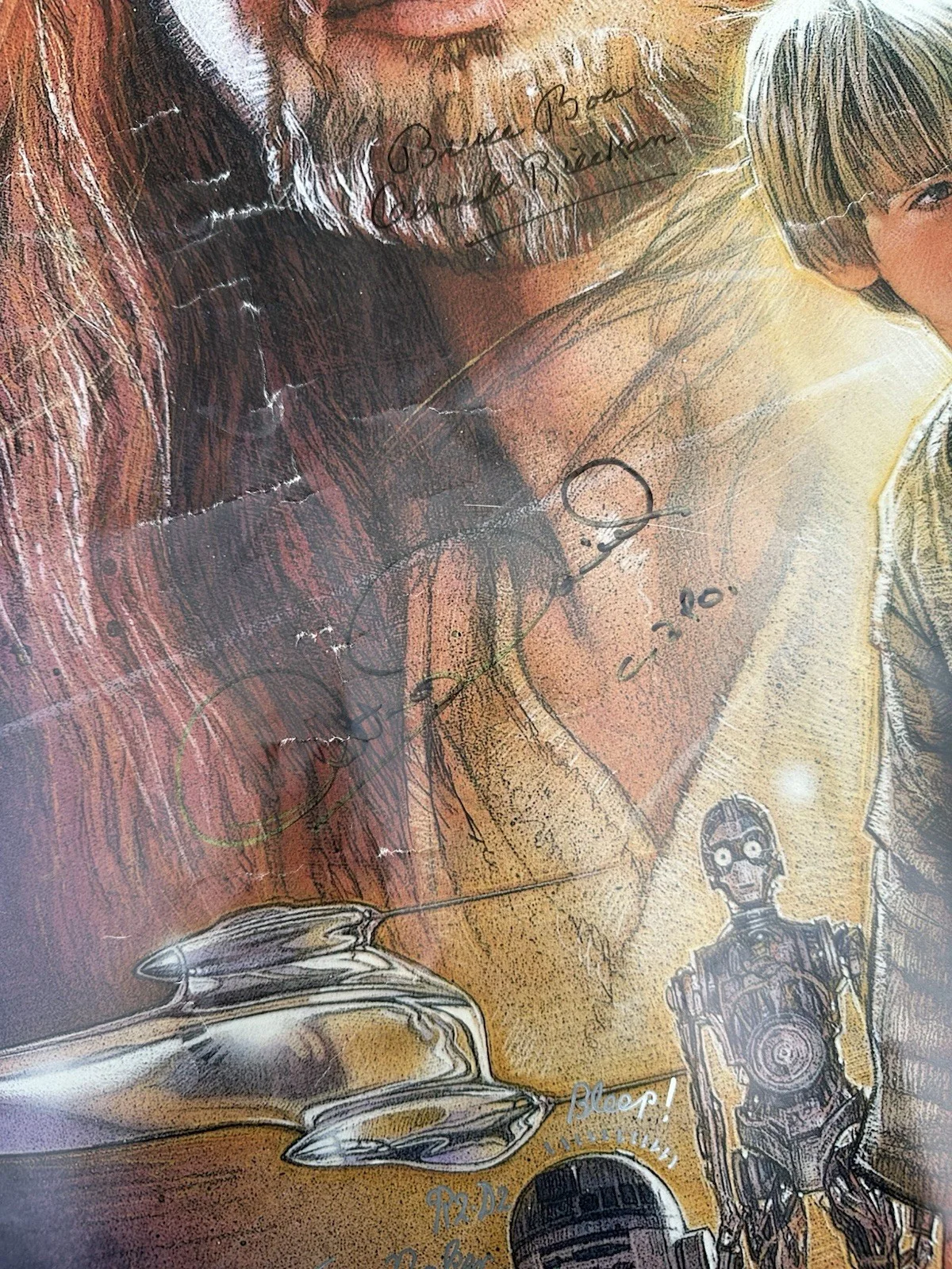 SIGNED star Wars Episode 1 Quad Cinema Poster over 20! Prowse baker Daniels, image 5