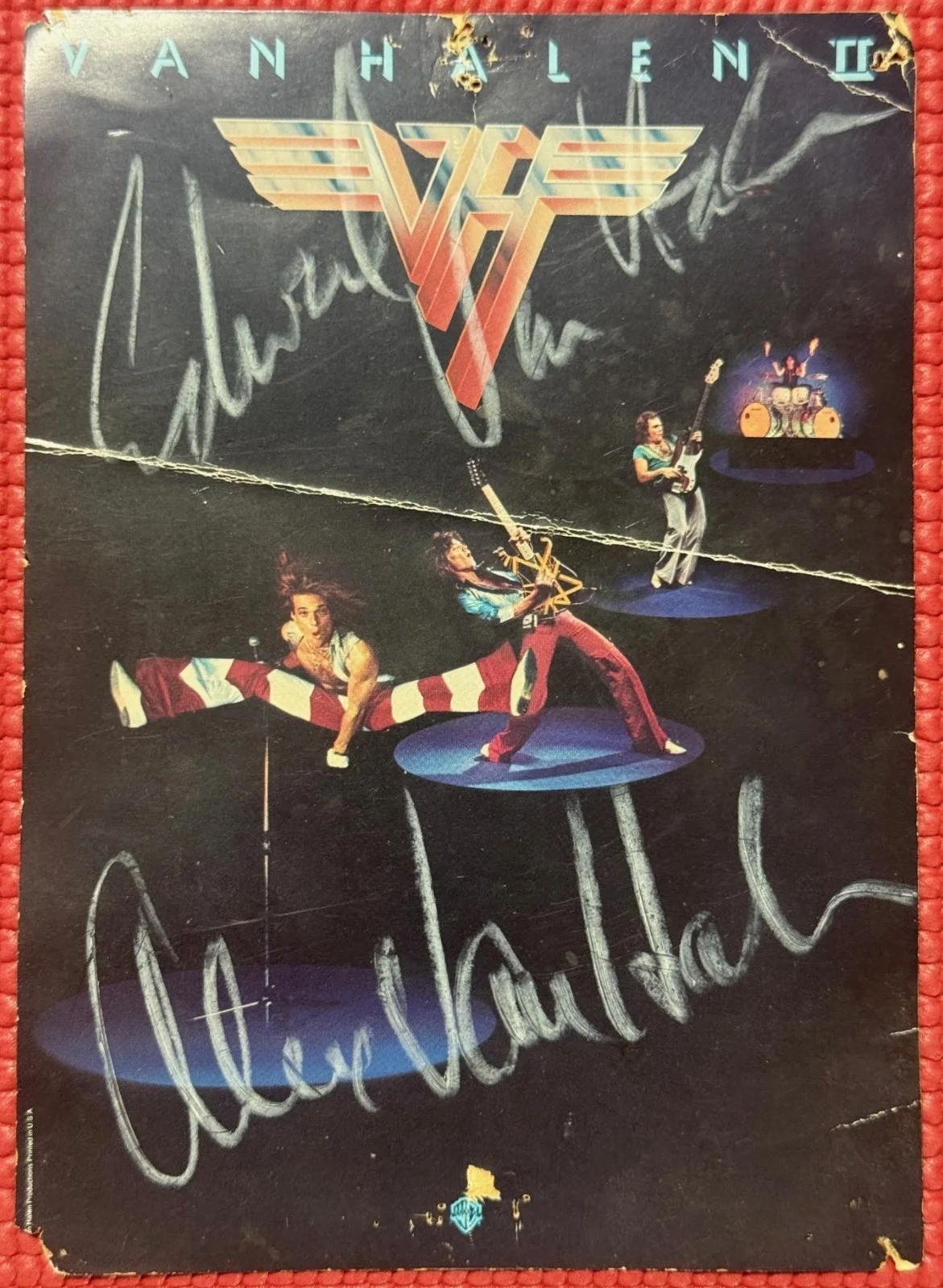 REAL signed VAN HALEN x 3 autographed PROMO VH II CARD 5"x7" Epperson, image 2