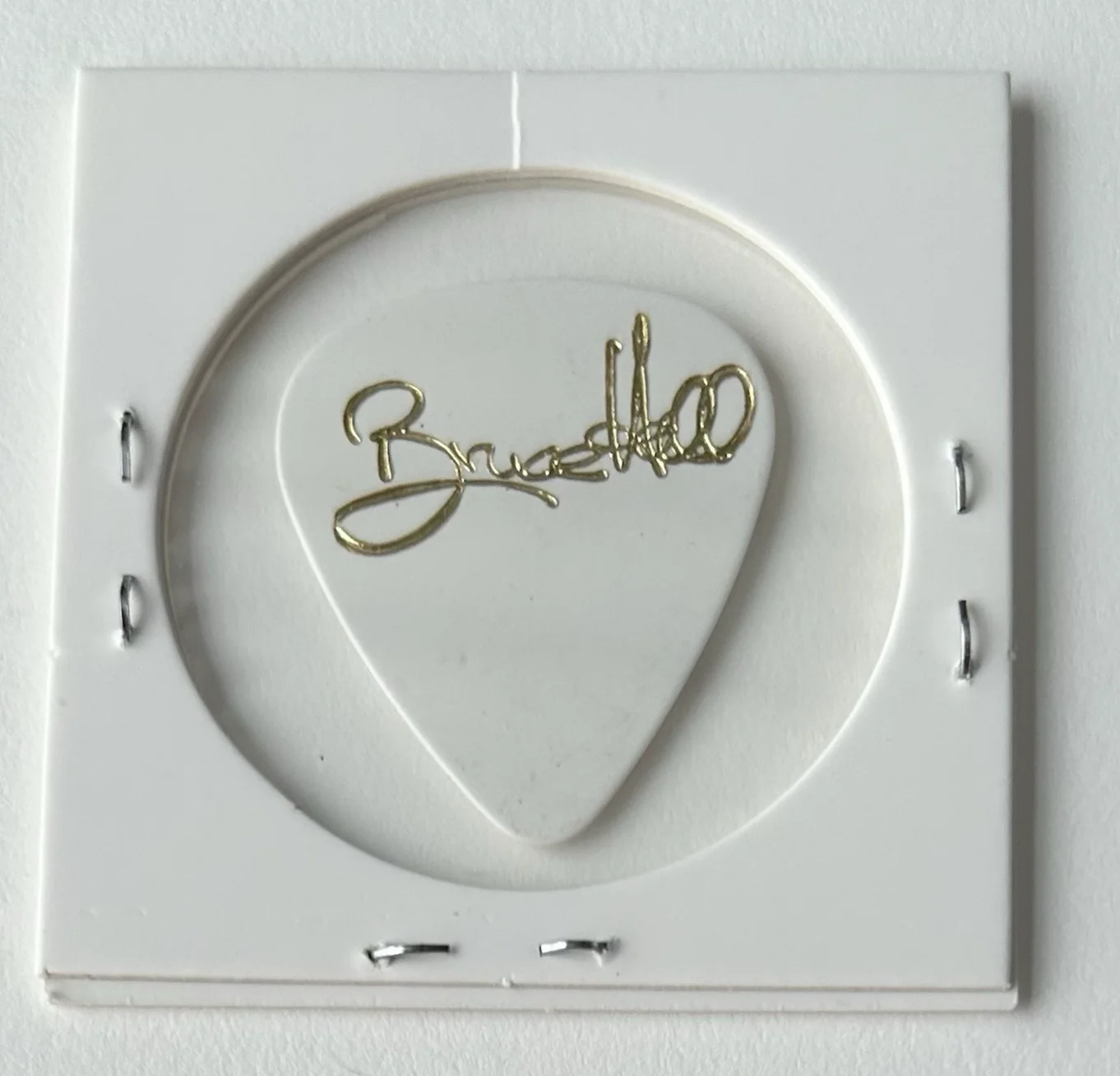 REO Speedwagon - Bruce Hall Signature Tour Guitar Pick - White/Gold, image 2