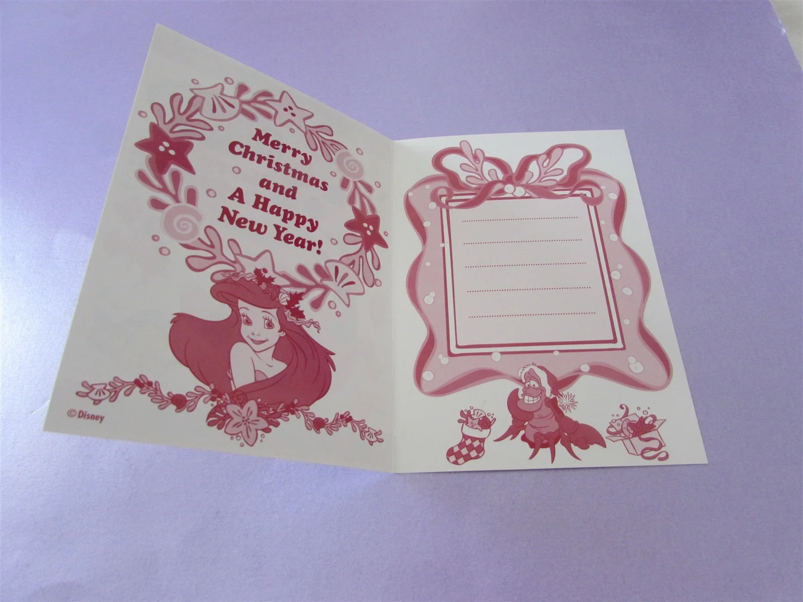LITTLE MERMAID DISNEY CHRISTMAS NEW YEAR CARD FROM JAPAN, изображение 2