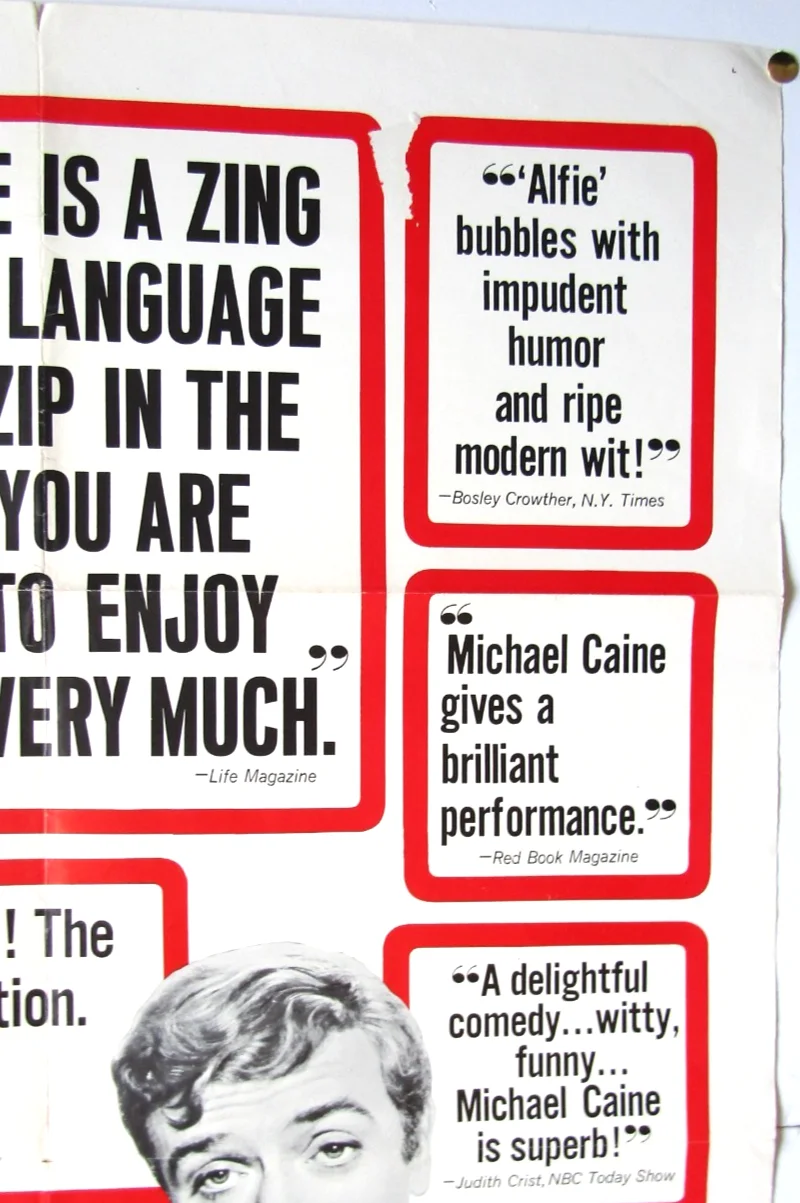 Original Alfie USA One Sheet Film Poster 1966 Michael Caine, изображение 3
