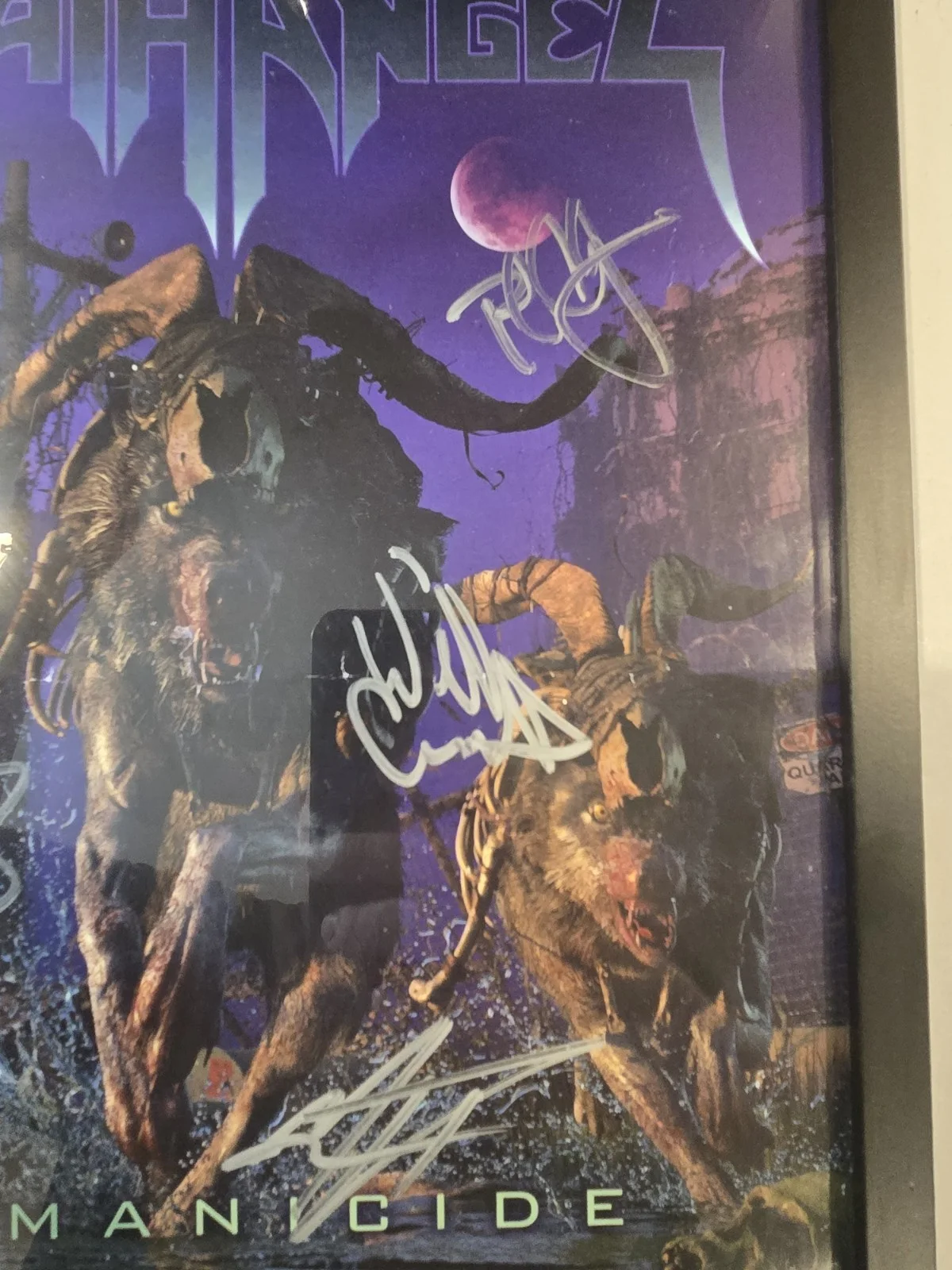 Death Angel Humanicide 2019 Promo Poster Hand Autographed, Thrash Metal, изображение 3