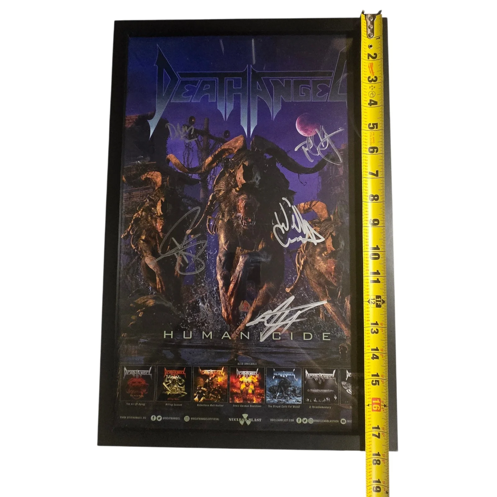 Death Angel Humanicide 2019 Promo Poster Hand Autographed, Thrash Metal, изображение 4