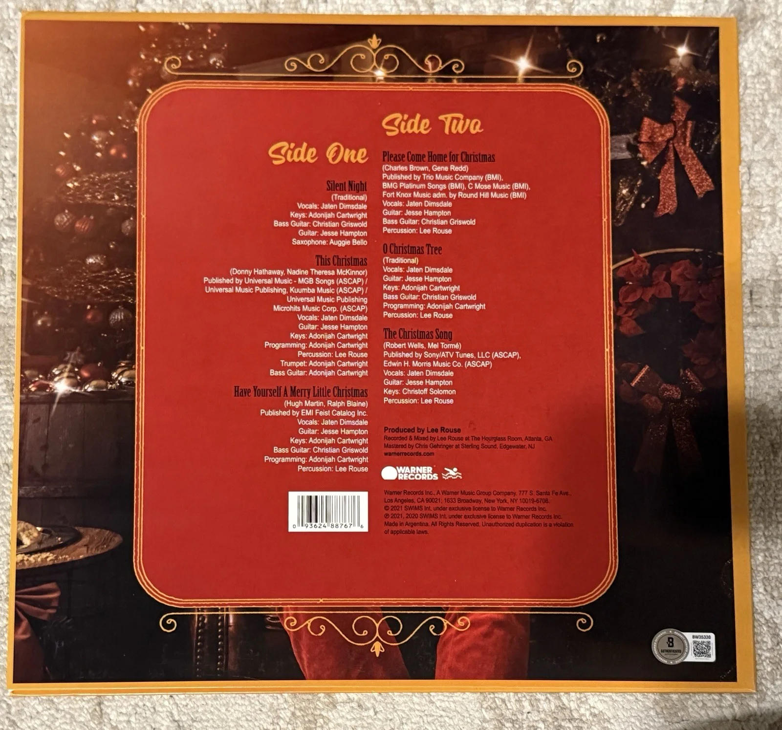 TEDDY SWIMS SIGNED A VERY TEDDY CHRISTMAS VINYL LP - BECKETT COA, изображение 2