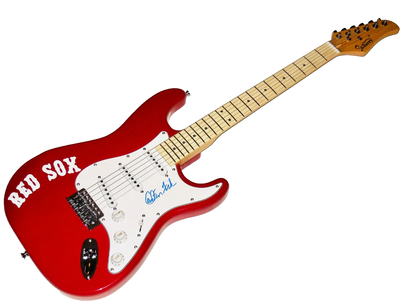 CARLTON FISK AUTOGRAPHED ELECTRIC GUITAR (BOSTON RED SOX) - W/ COA!, image 4