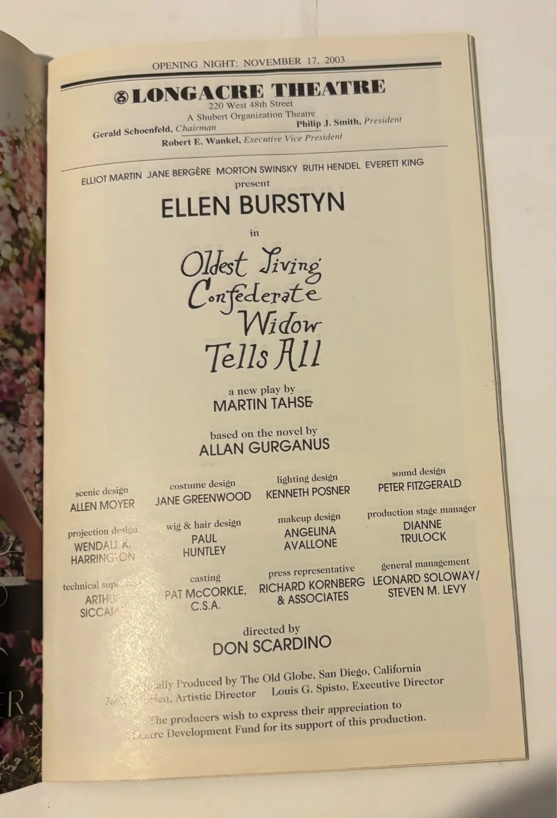 Ellen Burstyn — Oldest Living Confederate - Broadway Playbill - Autograph- Ellen Burstyn, image 2