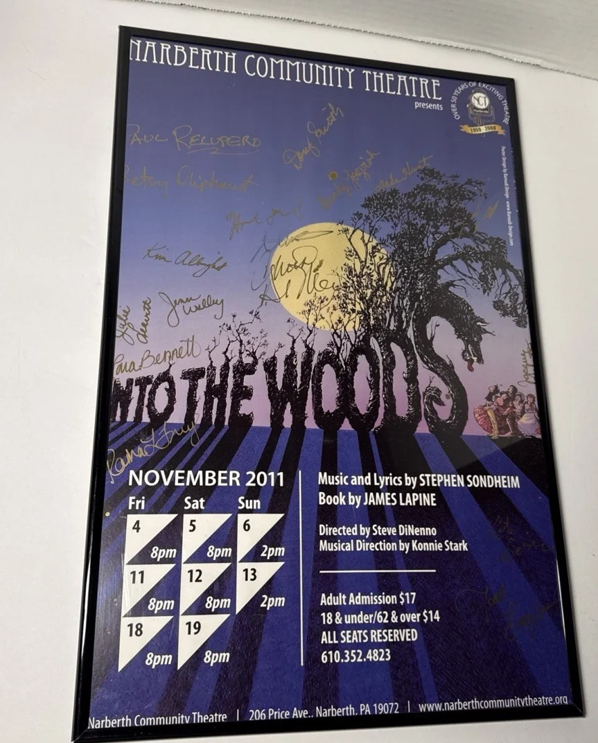 Cast — Into The Woods Broadway Full Cast Signed Poster & Framed 2011 Narberth Theatre, изображение 2