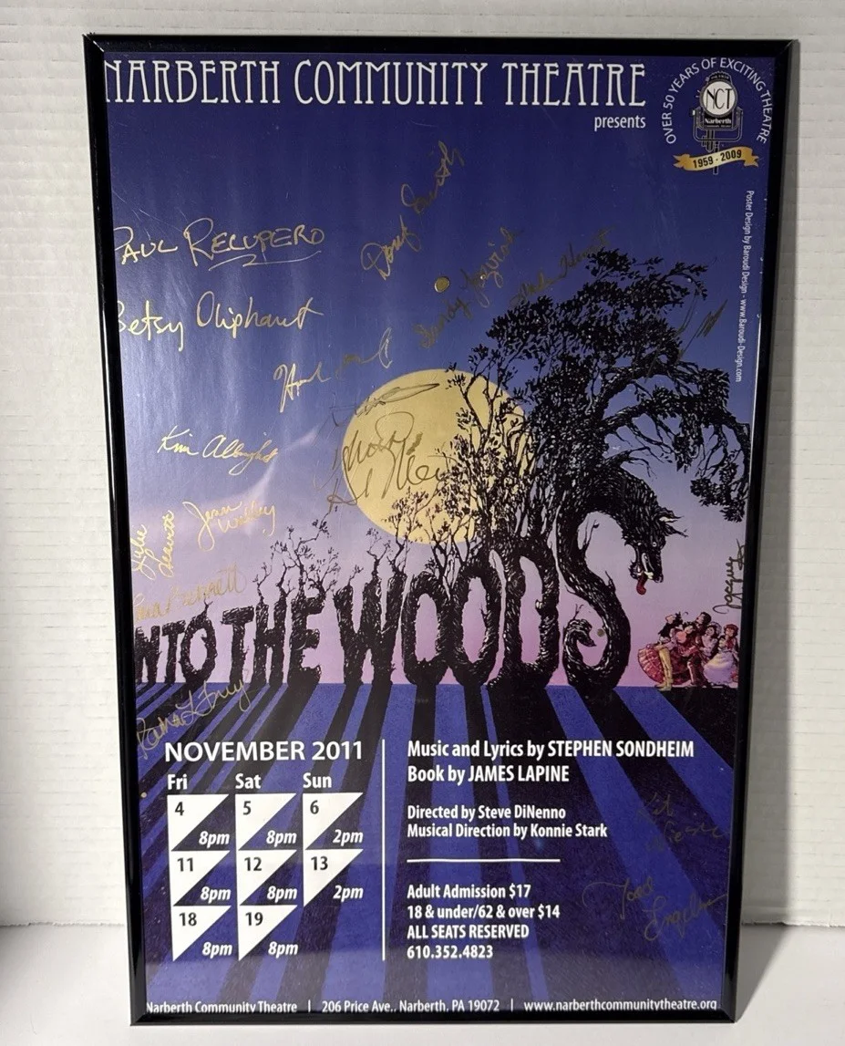 Cast — Into The Woods Broadway Full Cast Signed Poster & Framed 2011 Narberth Theatre, изображение 3