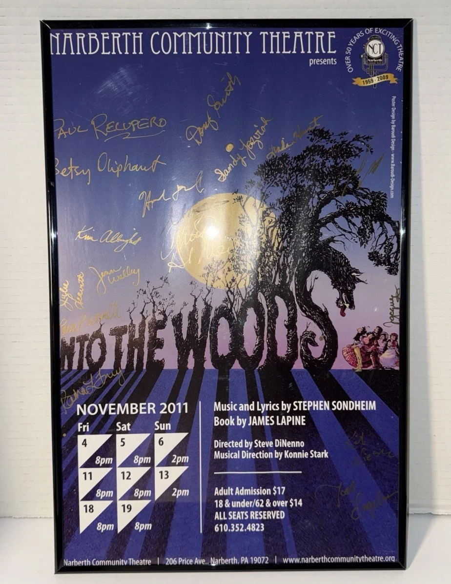 Cast — Into The Woods Broadway Full Cast Signed Poster & Framed 2011 Narberth Theatre, изображение 4