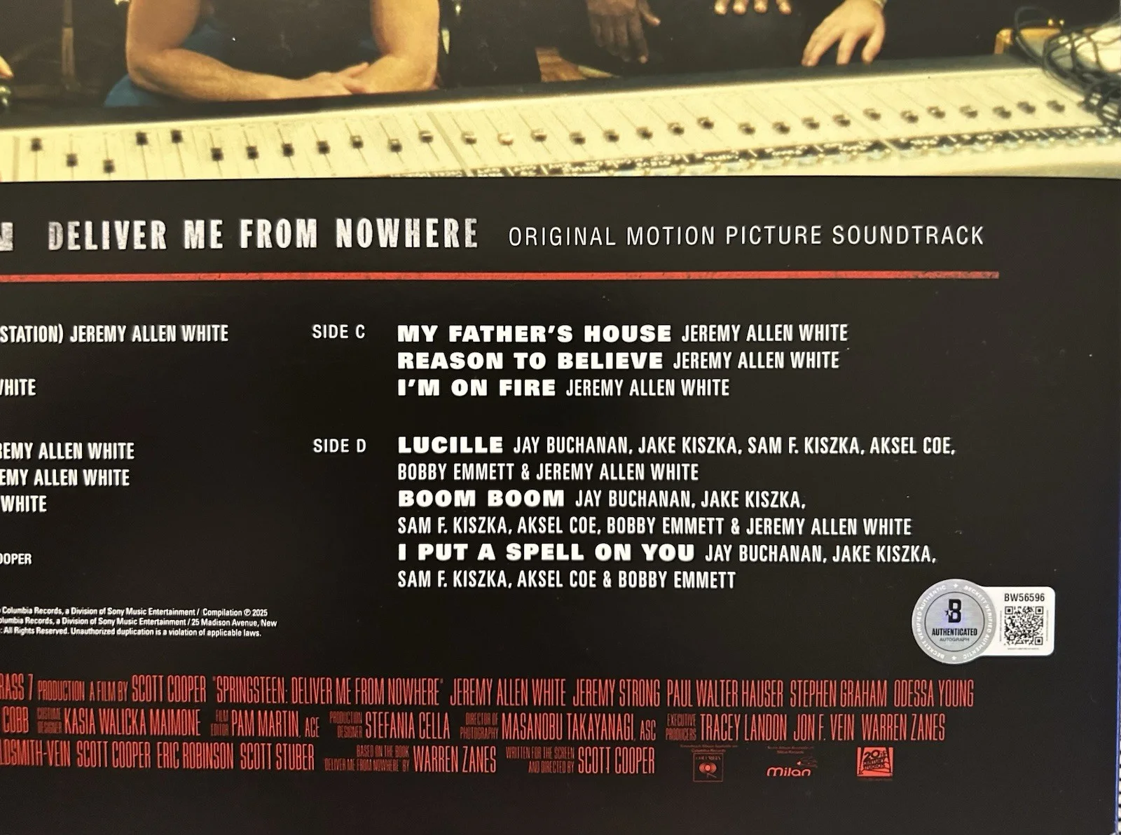 JEREMY ALLEN WHITE SIGNED SPRINGSTEEN DELIVER ME FROM NOWHERE VINYL BECKETT COA, image 5