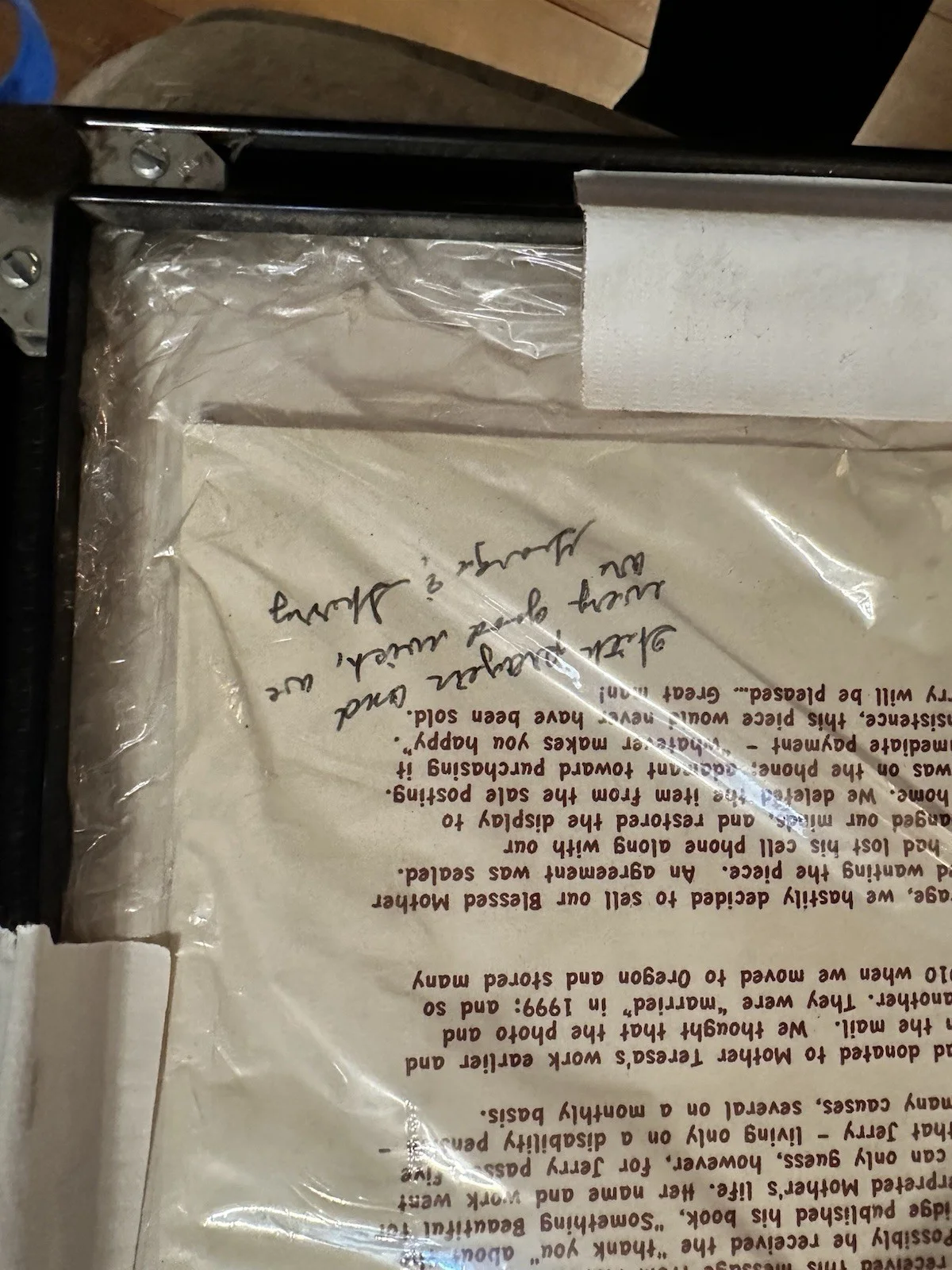 Mother Teresa Autographed framed Pic Unique Story Behind, image 3