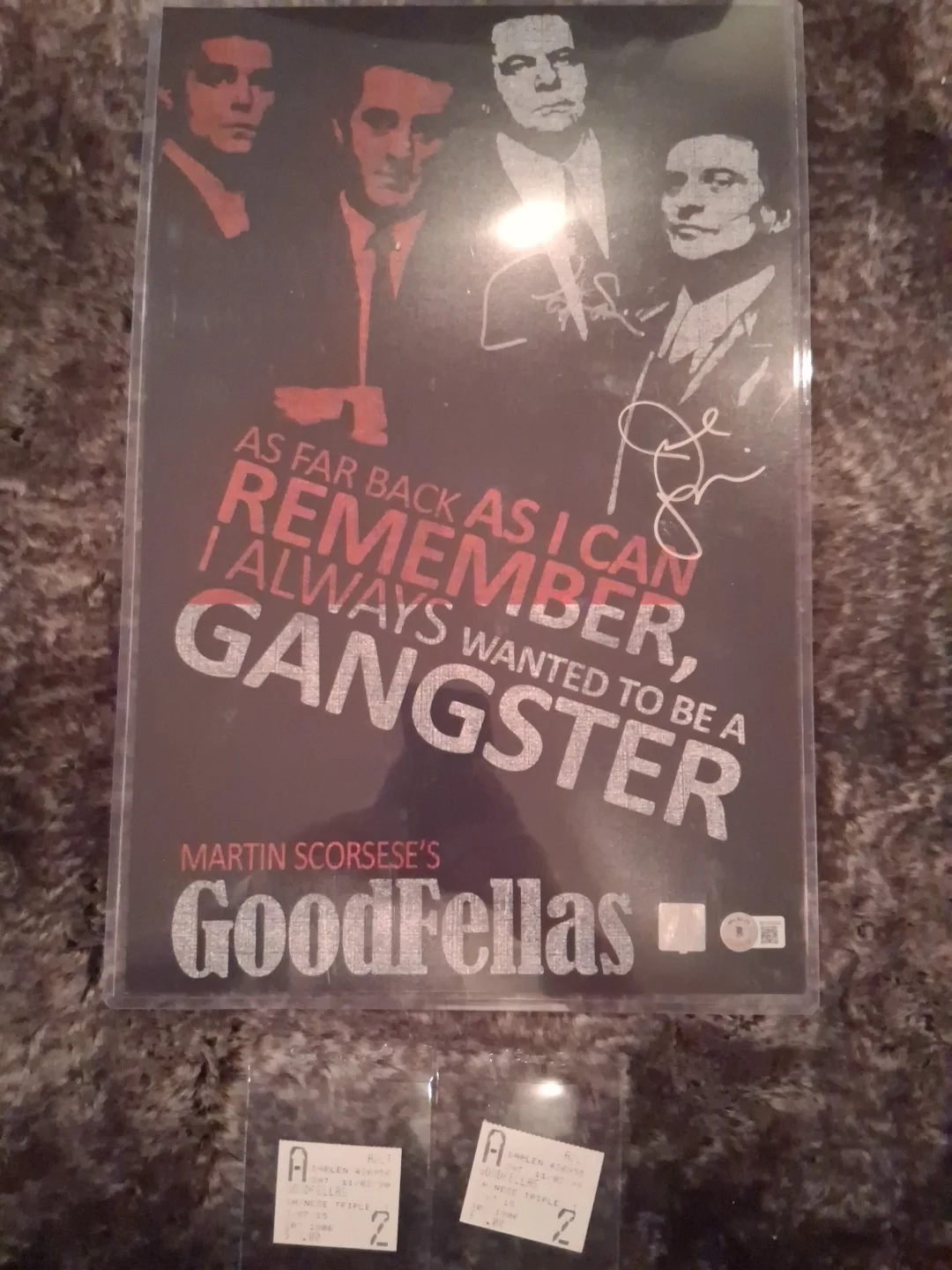Joe Pesci, Paul Sorvino — Joe Pesci Authentic Signings W/Paul Sorvino Signed Goodfellas Poster+2 Tickets, image 2