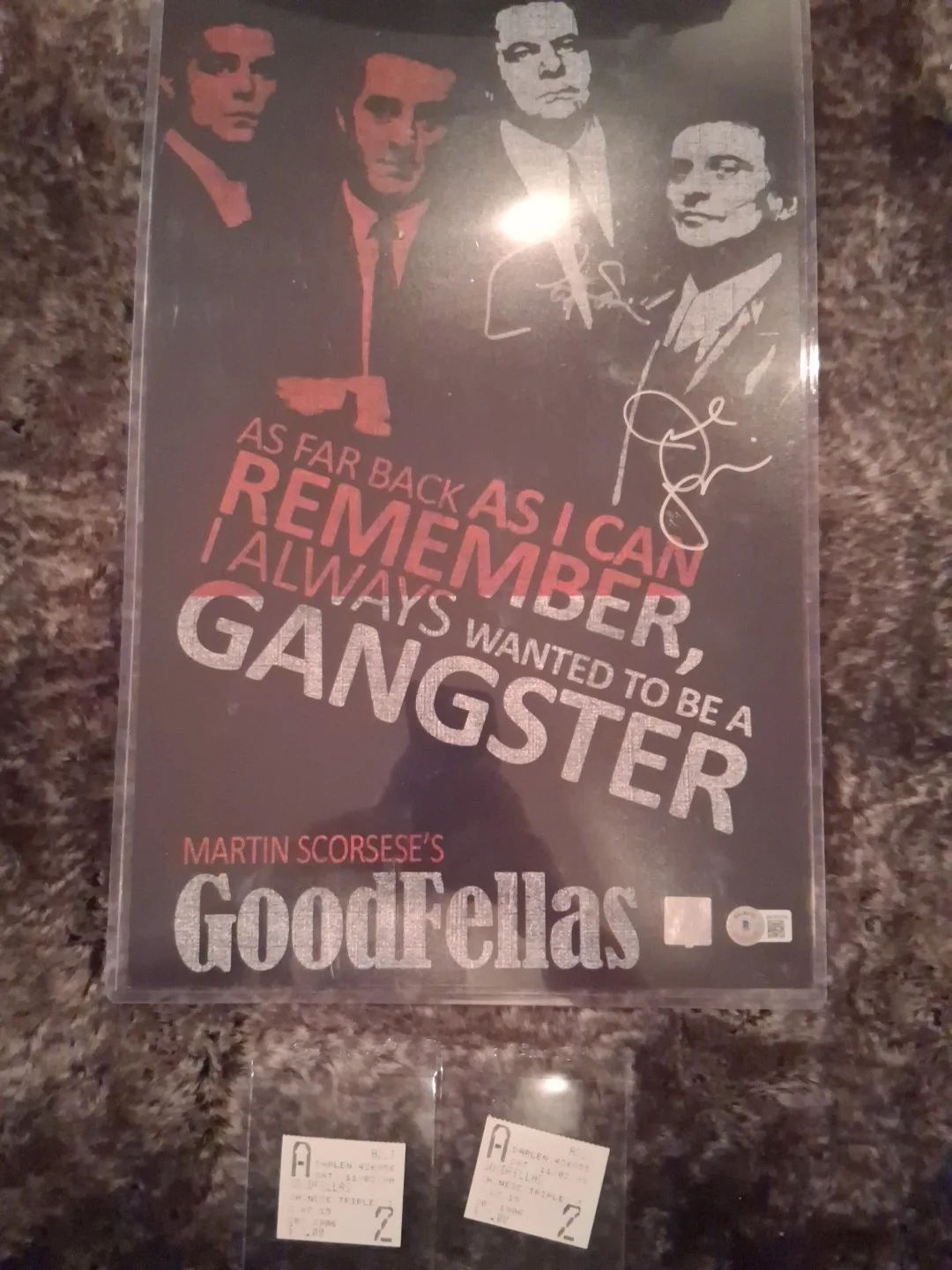 Joe Pesci, Paul Sorvino — Joe Pesci Authentic Signings W/Paul Sorvino Signed Goodfellas Poster+2 Tickets, image 3