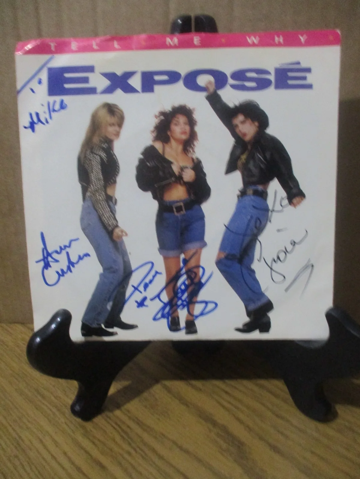 EXPOSE JSA CERTIFIED AUTHENTIC AUTOGRAPHED/SIGNED TELL ME WHY VINYL 45 RECORD, image 2