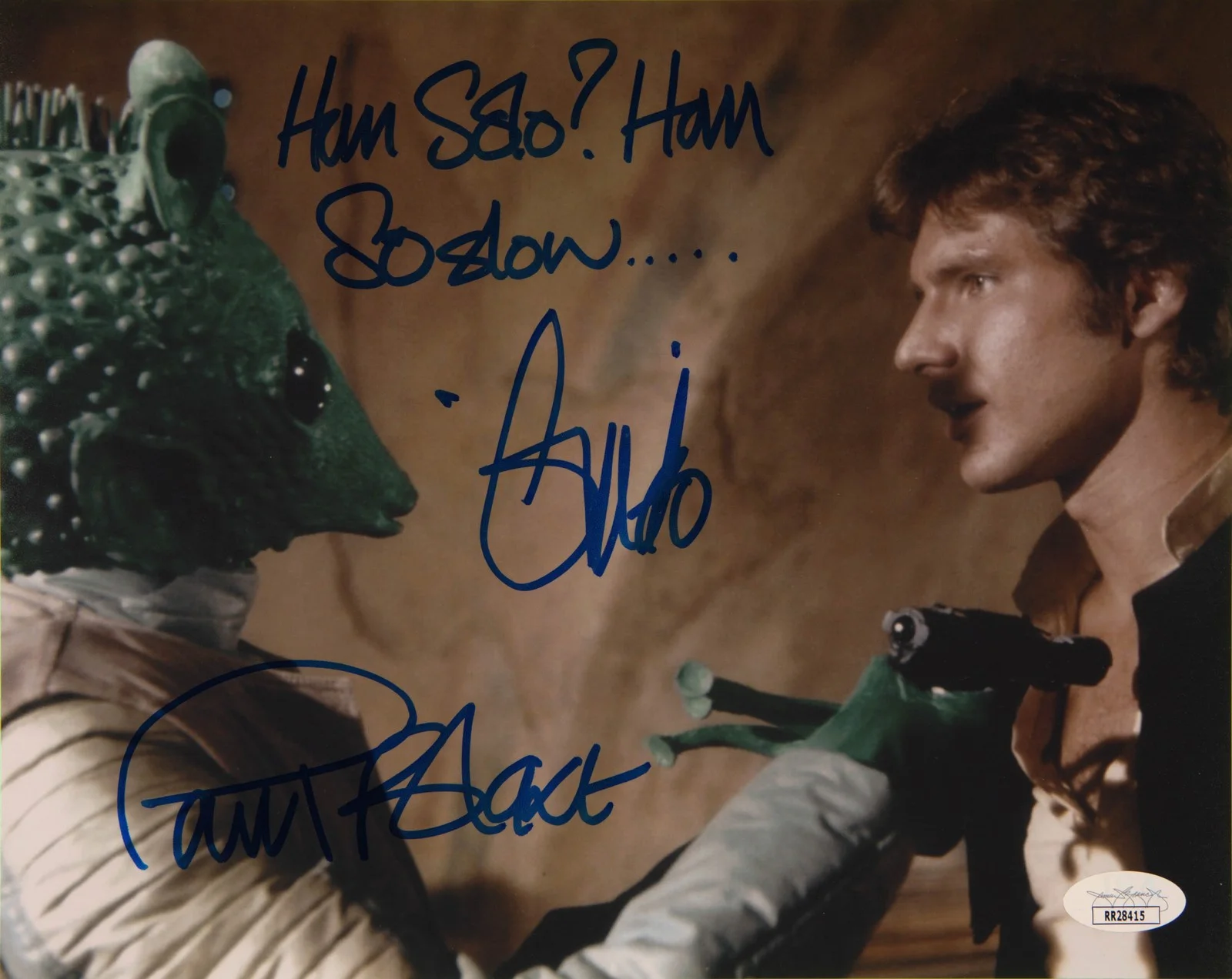 Paul Blake — Paul Blake Signed 8x10 Photo as Han Solo Han So Slow w/Greedo JSA Private..., изображение 2