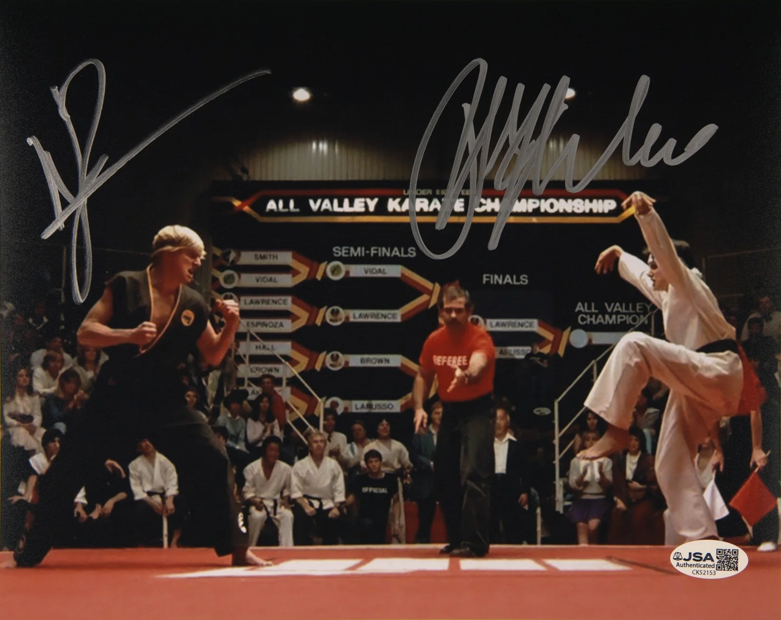 Ralph Macchio, Billy Zabka — Ralph Macchio & Billy Zabka Signed 8x10 Photo The Karate Kid JSA Private Signing, image 2
