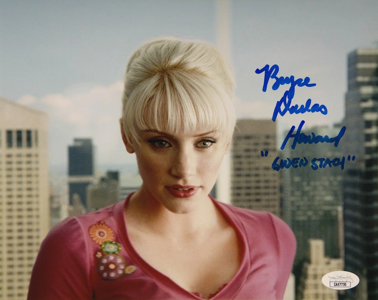 Bryce Dallas Howard — Bryce Dallas Howard Signed 8x10 Photo Spider Man 3 JSA COA from Private Signing, изображение 2
