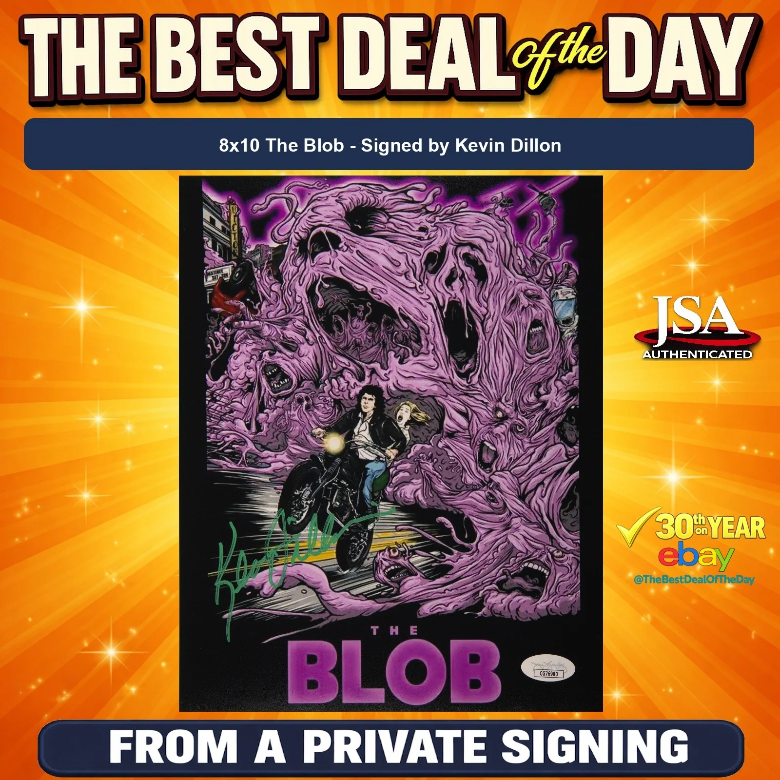 Kevin Dillon — Kevin Dillon Signed 8x10 Photo The Blob JSA COA from Private Signing