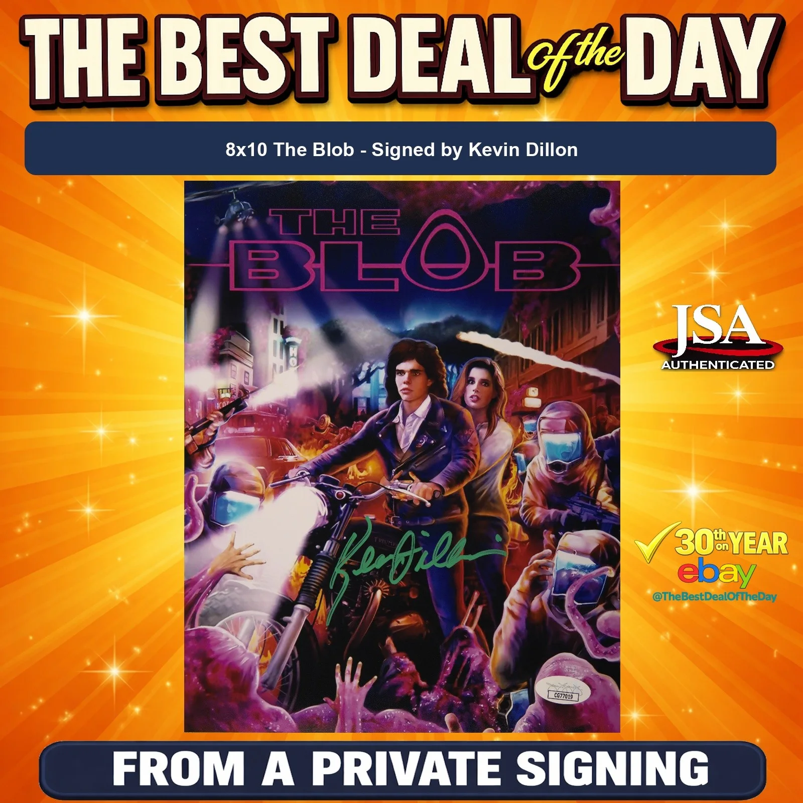 Kevin Dillon — Kevin Dillon Signed 8x10 Photo The Blob JSA COA from Private Signing