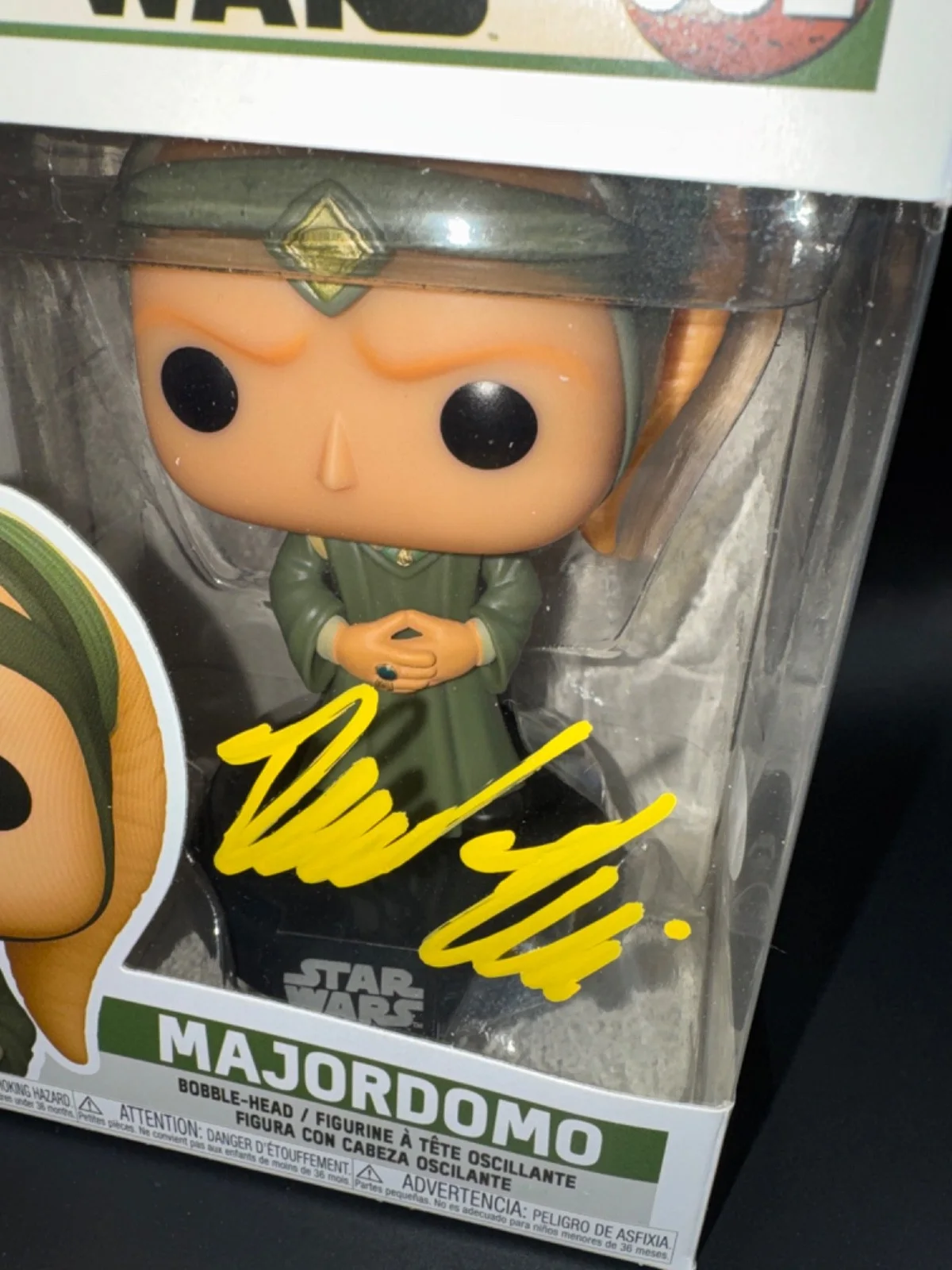 DAVID PASQUESI — DAVID PASQUESI signed auto MAJORDOMO FUNKO POP FIGURE #582 STAR WARS w/ COA JSA, изображение 2